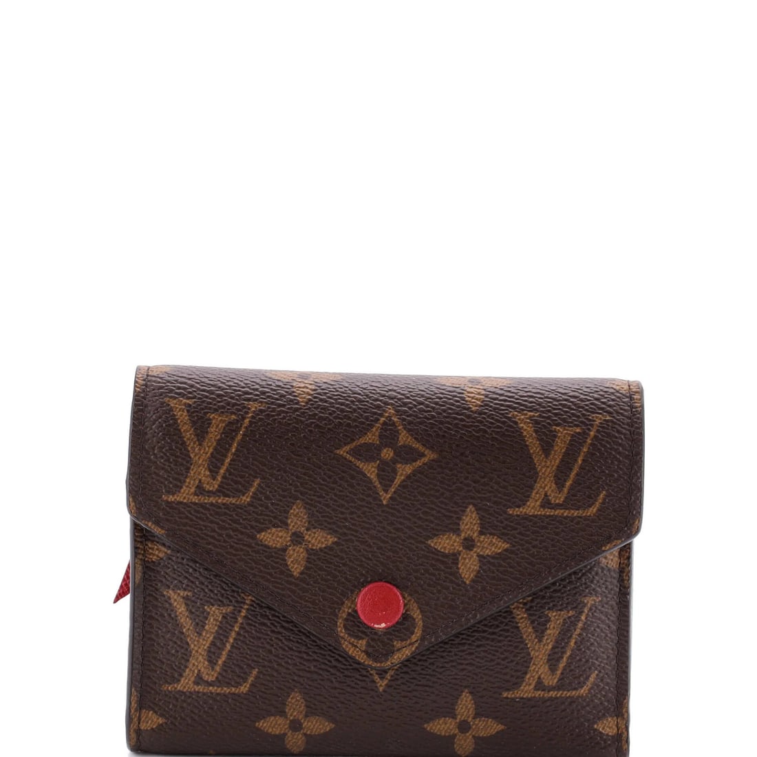 Louis Vuitton Victorine Wallet Monogram Canvas: Louis Vuitton Victorine Wallet Monogram Canvas Burgundy canvas exterior and gold hardware accentuate the classic design of this Louis Vuitton Victorine Wallet Monogram Canvas, featuring a timeless mon