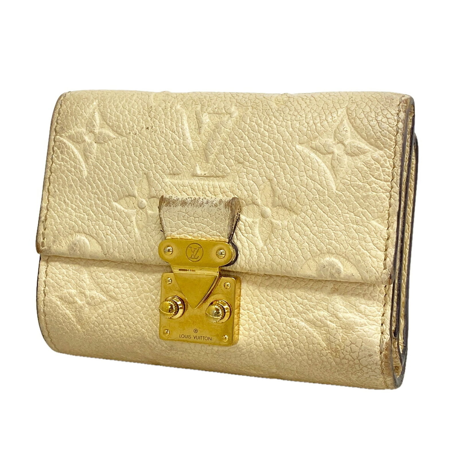 Louis Vuitton Wallet (Tri-Fold): Louis Vuitton Wallet (Tri-Fold) The Louis Vuitton tri-fold wallet boasts a classic design with a cream color and precise measurements, measuring 8.5cm x 11cm x 3.5cm. This stylish accessory features
