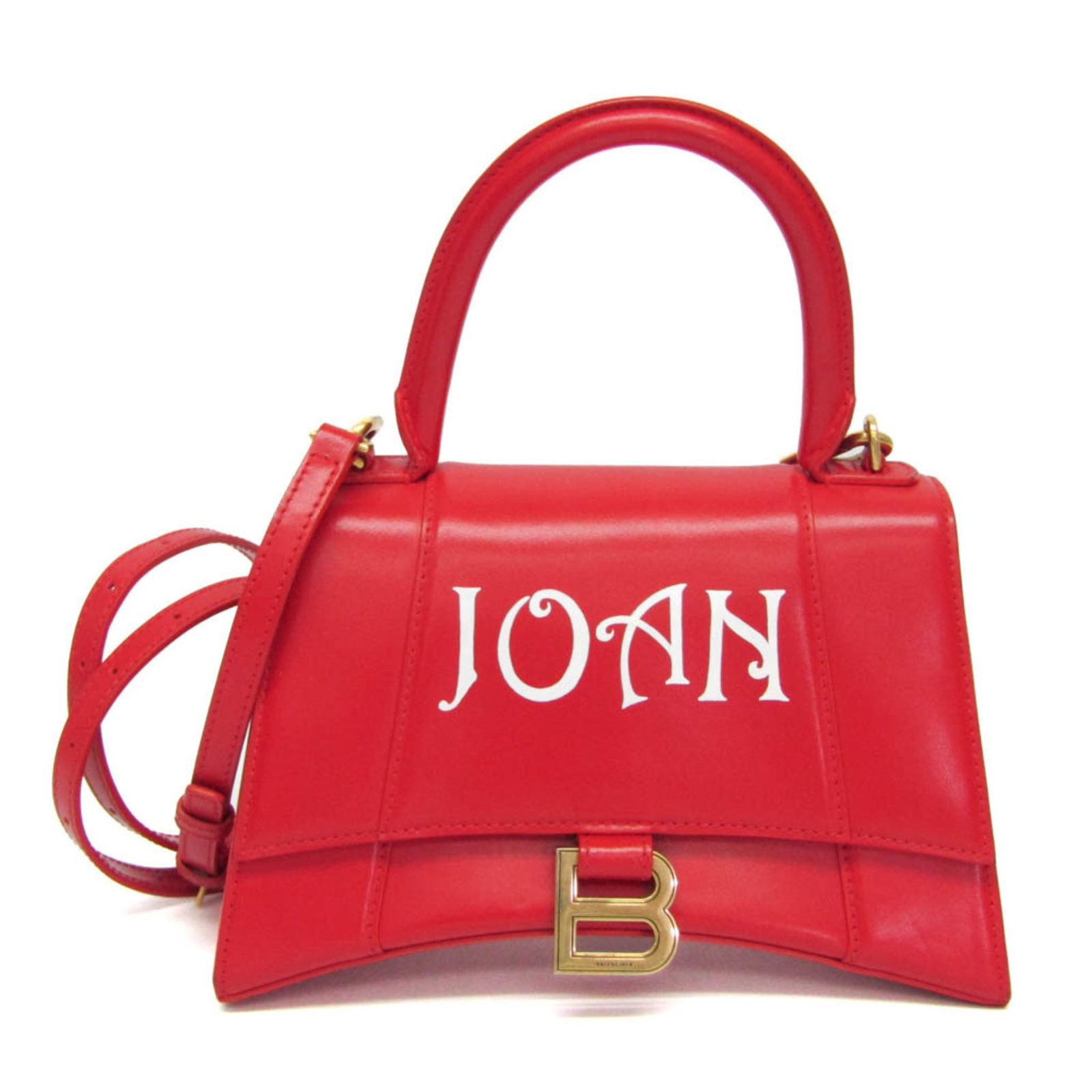 Balenciaga Handbag Shoulder Bag Leather: Balenciaga Handbag Shoulder Bag Leather Balenciaga's iconic Hour Glass 593546 shoulder bag is a statement piece in bold red leather. Measuring 13.5cm x 22.5cm x 10cm, this stylish bag features a 28cm