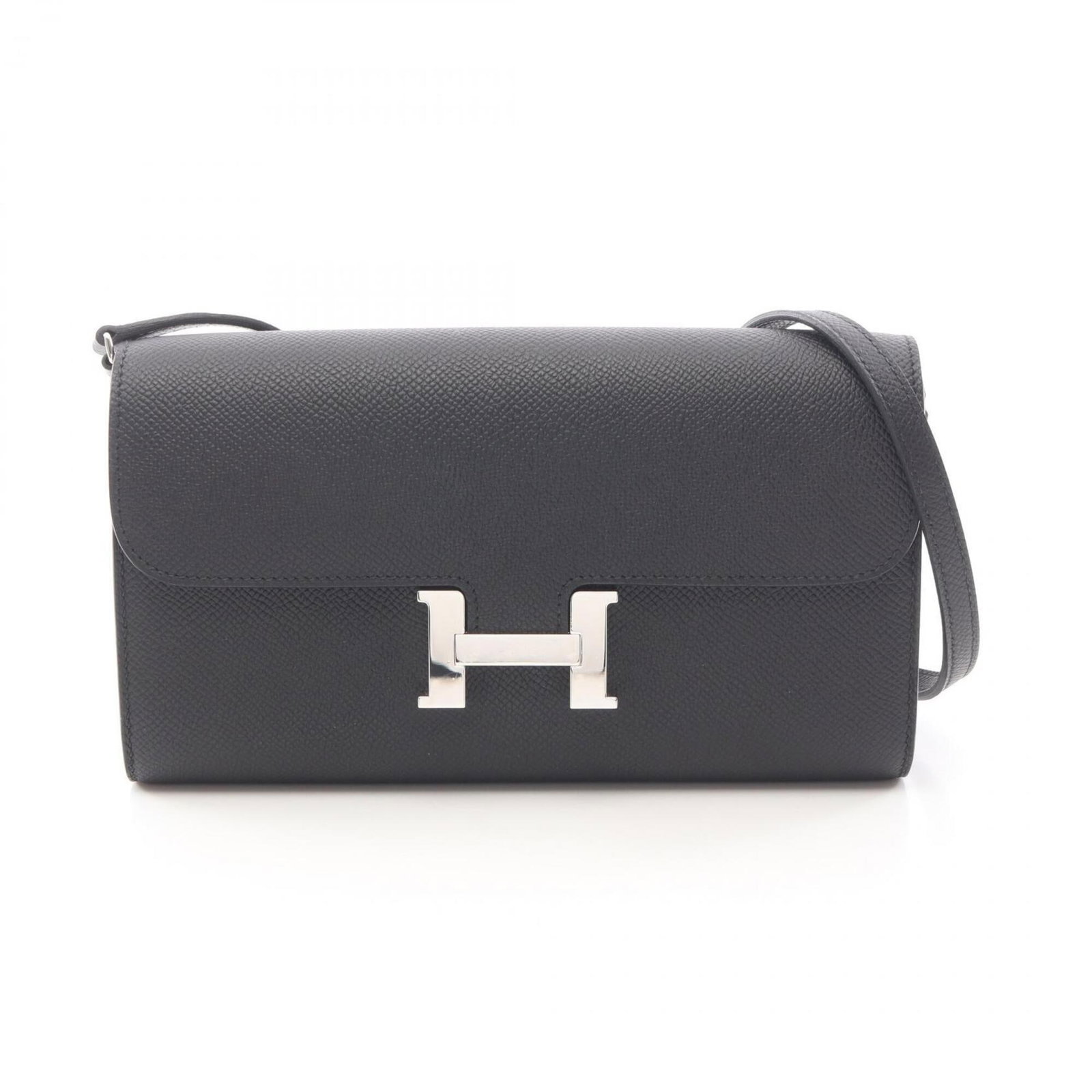 Handbag Epsom Leather Shoulder Hermes: Handbag Epsom Leather Shoulder Hermes Epsom leather provides a rich, luxurious feel to this black shoulder bag from Hermes. With its sleek dimensions and understated design, this bag is a stylish