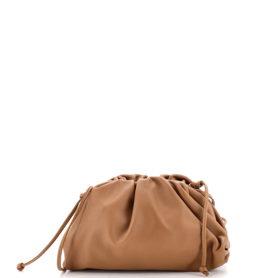 Veneta Bottega Leather Mini Pouch: Veneta Bottega Leather Mini Pouch The Veneta Bottega Leather Mini Pouch boasts a rich, brown leather exterior with subtle scuffs and edge wear, giving it a well-loved, vintage charm. Measuring just
