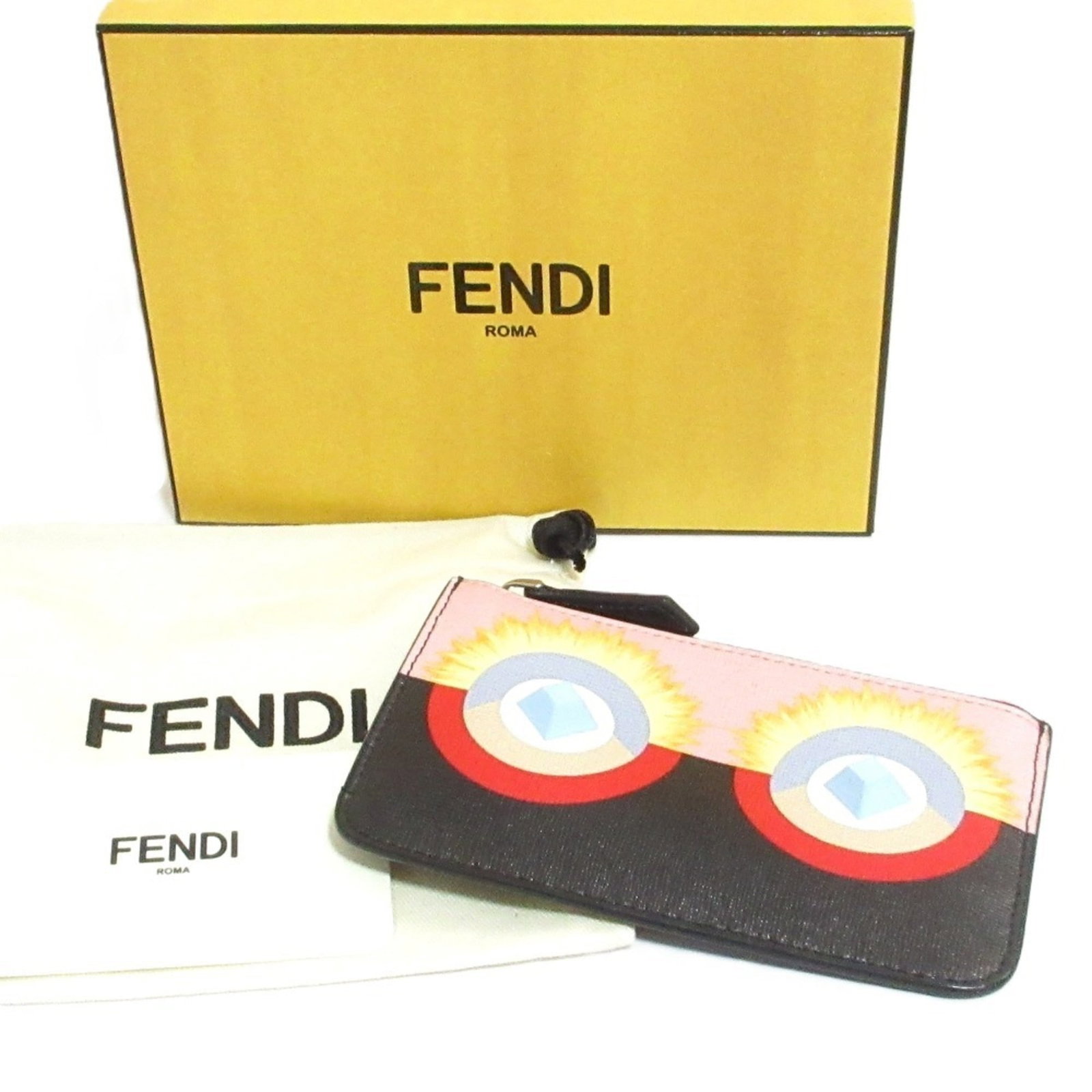 Fendi Bugs Monster Coin Key Case 8Ap151 Black Pink Women'S: Fendi Bugs Monster Coin Key Case 8Ap151 Black Pink Women'S Fendi Bugs Monster Coin Key Case is a stylish accessory featuring a black and pink design. Measuring 8cm x 13.5cm x 1cm, this compact case is