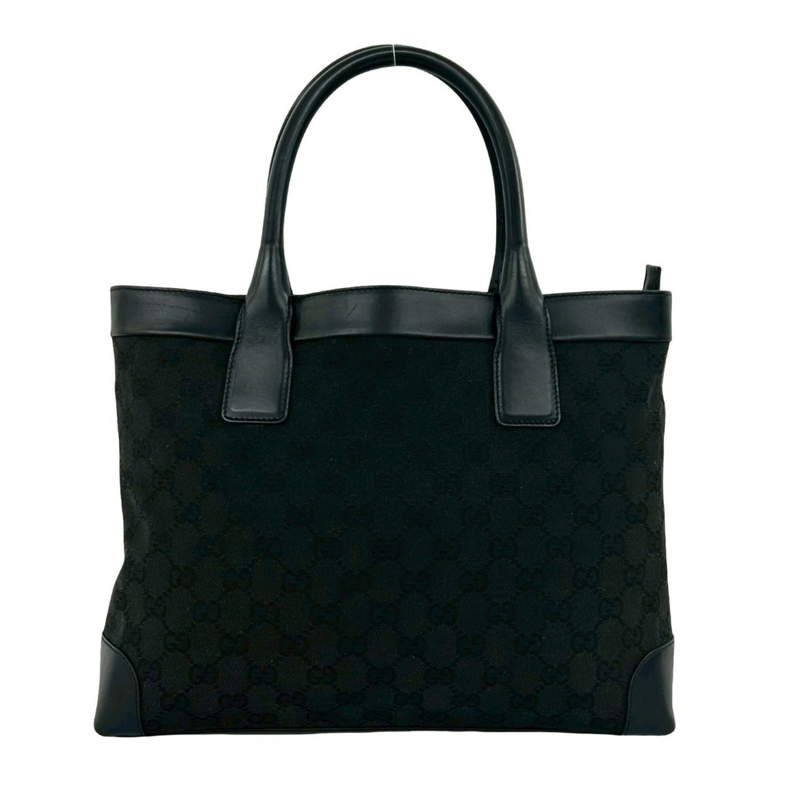 Boston Bag Canvas Leather Handbag Tote Gucci: Boston Bag Canvas Leather Handbag Tote Gucci Canvas and leather come together in this sleek Boston bag, featuring a classic design with a timeless black color. The bag measures 25.5cm x 32cm x 10cm