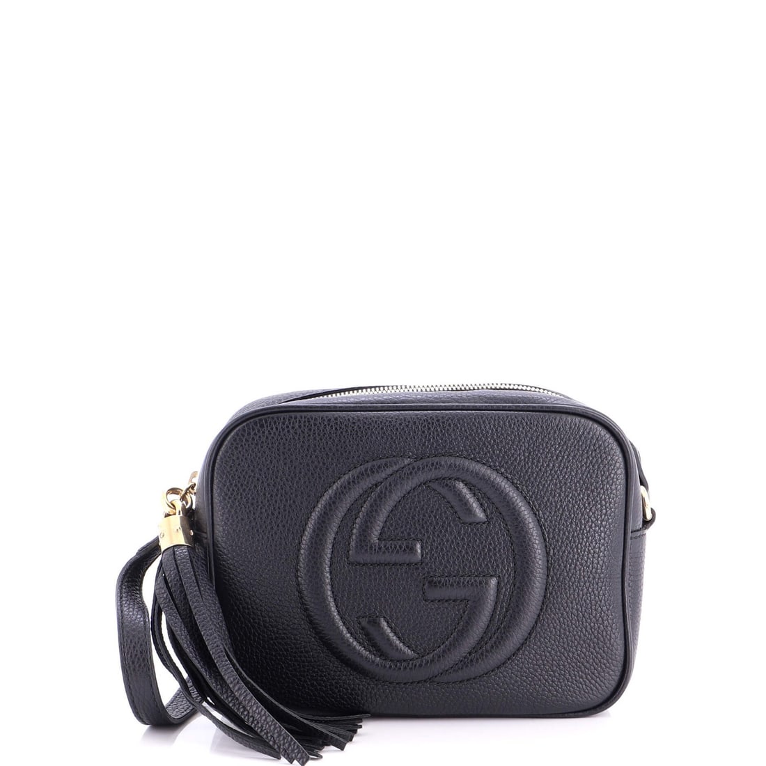 Small Leather Crossbody Disco Soho Gucci Bag: Small Leather Crossbody Disco Soho Gucci Bag Small Leather Crossbody Disco Soho Gucci Bag in Black with Gold Hardware. This stylish crossbody bag features a sleek black leather exterior with minor cre