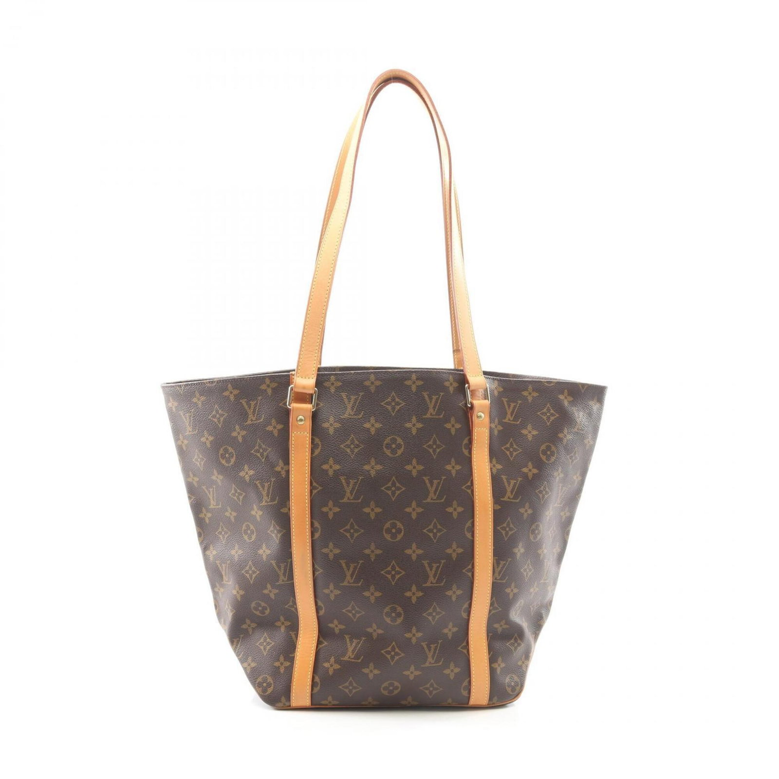 Vuitton Louis Leather Pvc Handbag Tote: Vuitton Louis Leather Pvc Handbag Tote Brown Louis Vuitton MPN M51108 PVC Leather Tote Bag measures 34cm x 25cm x 14.5cm, featuring a combination of PVC and leather materials. The bag's signature