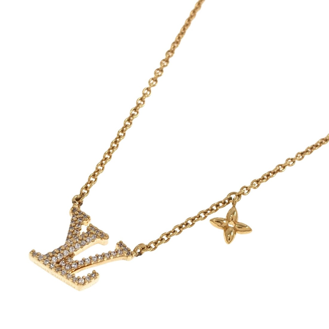 Iconic Gold Plated Lv M00596 Louis Vuitton Necklace: Iconic Gold Plated Lv M00596 Louis Vuitton Necklace Gold Plated Lv M00596 Louis Vuitton Necklace is a 43.5-49 length necklace made of gold plated metal, featuring no main stone. The necklace bears a