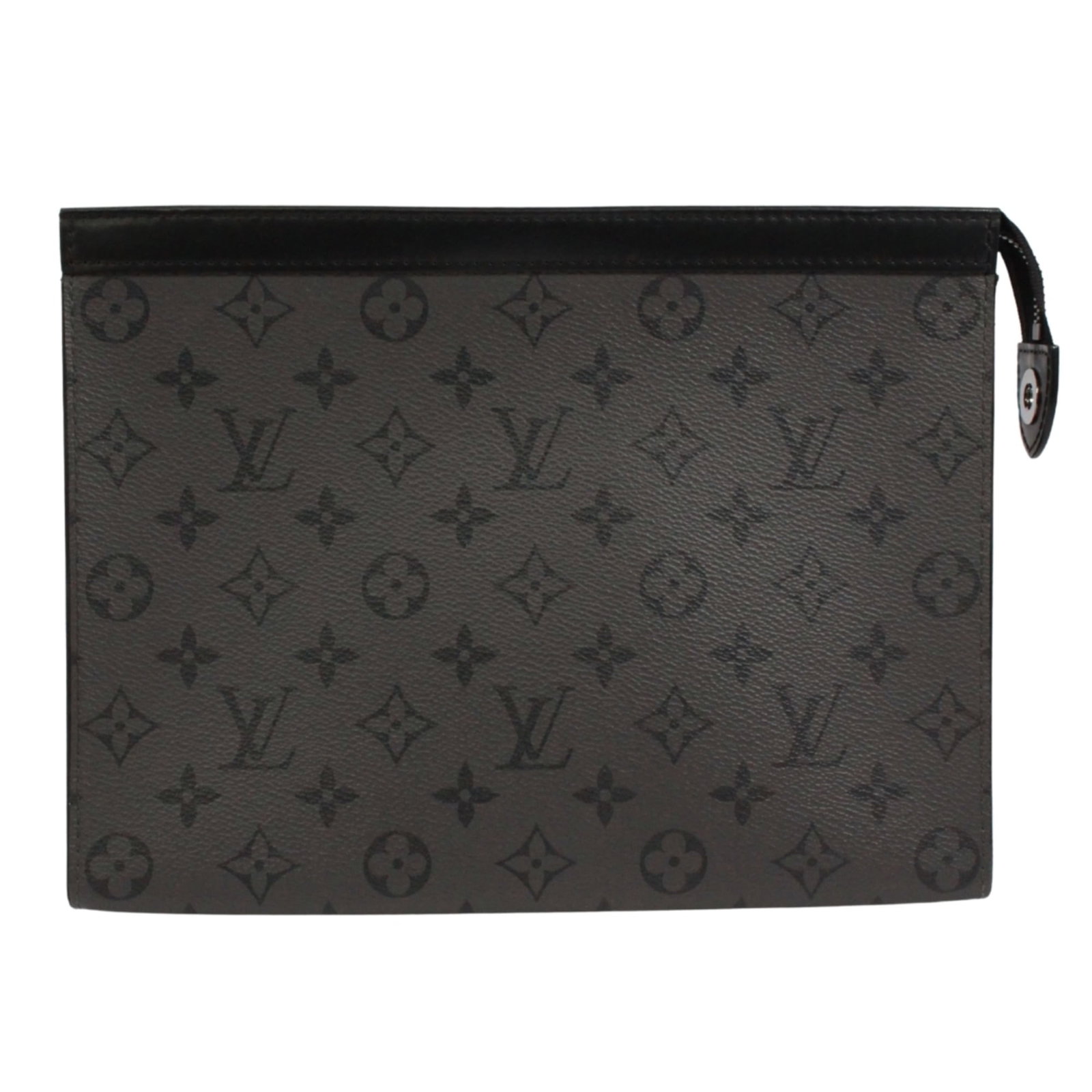 Monogram Reverse Louis Vuitton Pochette Pouch: Monogram Reverse Louis Vuitton Pochette Pouch Monogram Reverse Louis Vuitton Pochette Pouch features a unique Monogram Reverse design in black and gray, showcasing the iconic Louis Vuitton pattern in