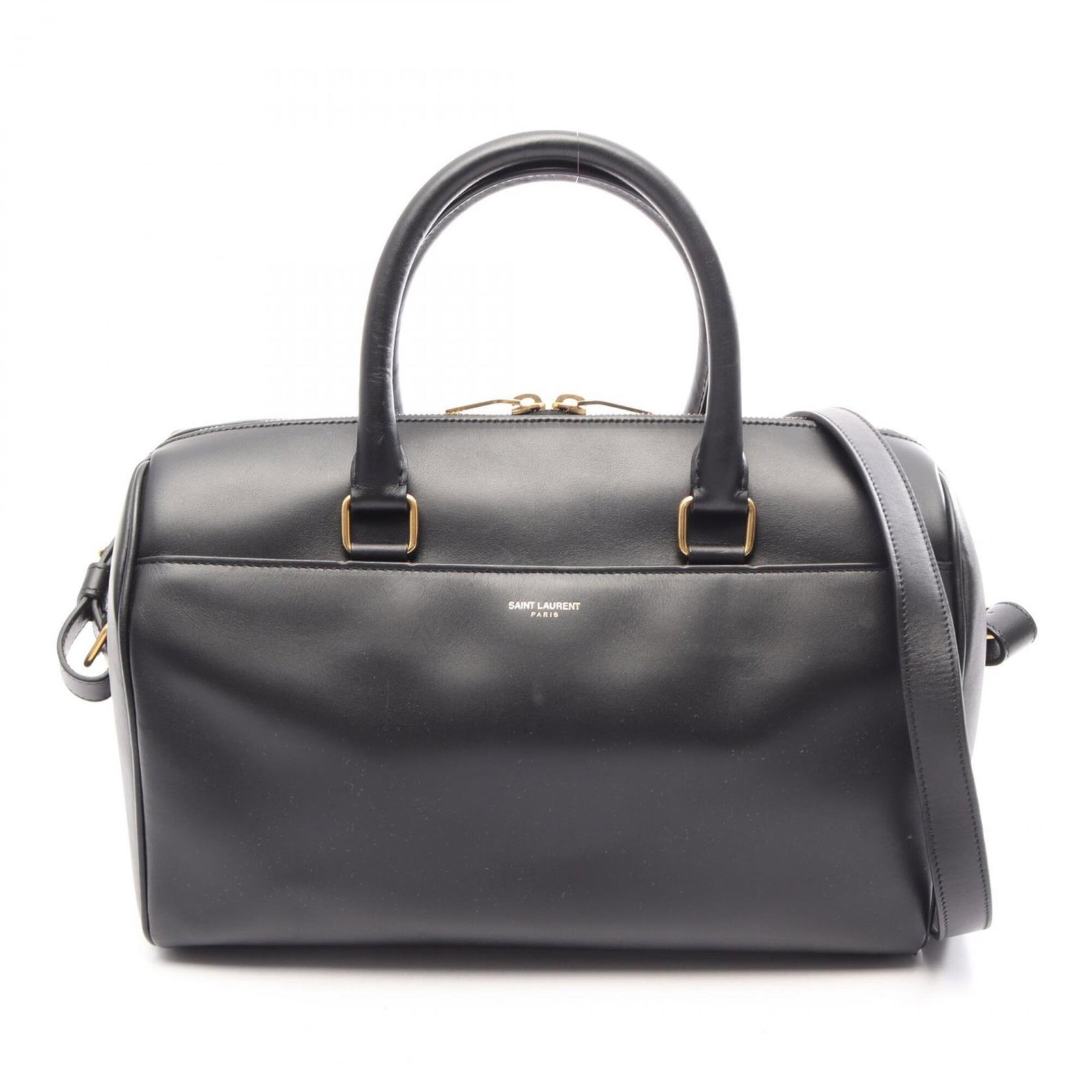 Saint Laurent Yves Handbag Leather: Saint Laurent Yves Handbag Leather Black leather Yves Saint Laurent handbag with dimensions 20cm x 30cm x 17cm. This classic design features a timeless black leather exterior, making it a versatile