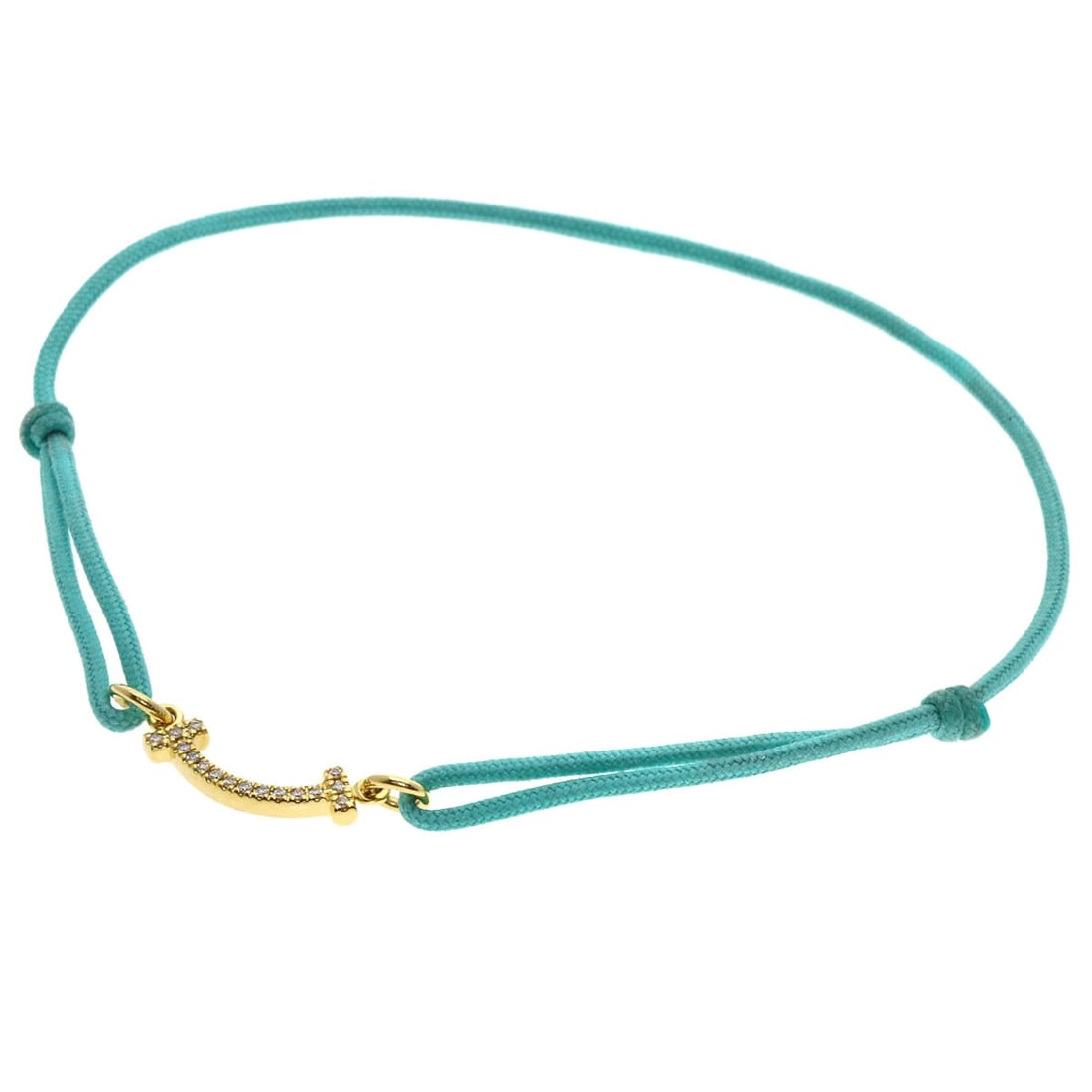 Tiffany&Co T Smile Mini Diamond Blue Code K18 Yellow Gold Bracelet: Tiffany&Co T Smile Mini Diamond Blue Code K18 Yellow Gold Bracelet K18 Yellow Gold Bracelet with a Mini Diamond and a Timeless Blue Code Design. This exquisite bracelet showcases a delicate blue code