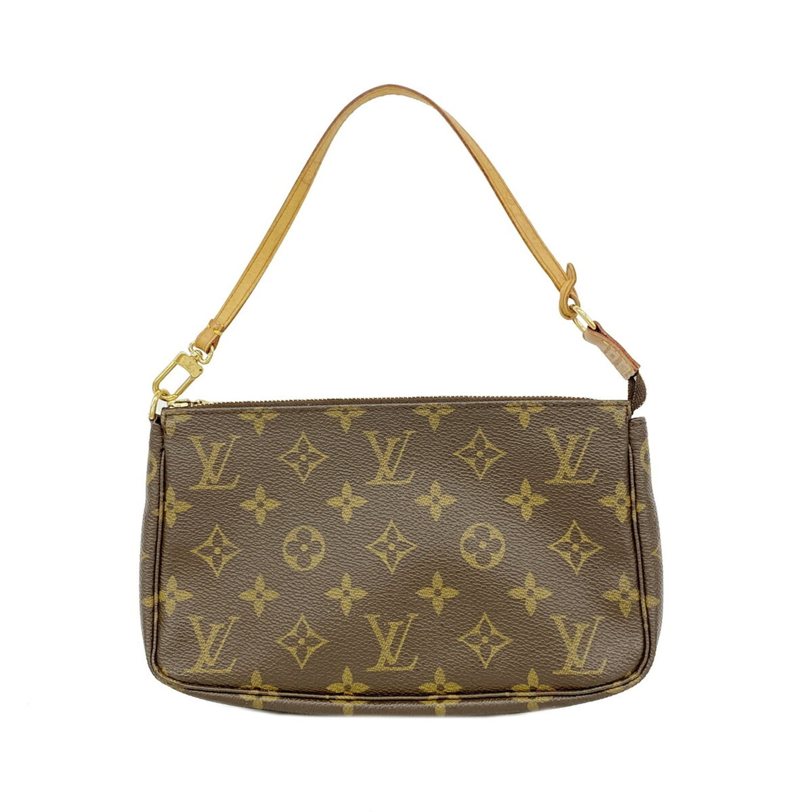 Louis Vuitton Pouch: Louis Vuitton Pouch Brown Louis Vuitton Pouch with Classic Design. This 13cm x 21.5cm x 4cm pouch features the iconic Louis Vuitton style, perfect for everyday use. Made from high-quality materials,