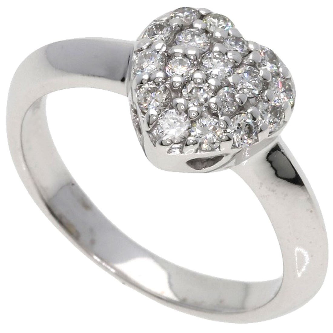 K18 White Gold Ponte Diamond Pave Ring Heart: K18 White Gold Ponte Diamond Pave Ring Heart K18 White Gold Ponte Diamond Pave Ring Heart is set with a D 0.3ct diamond, adding a touch of elegance to this sterling silver metal pave ring. The K18
