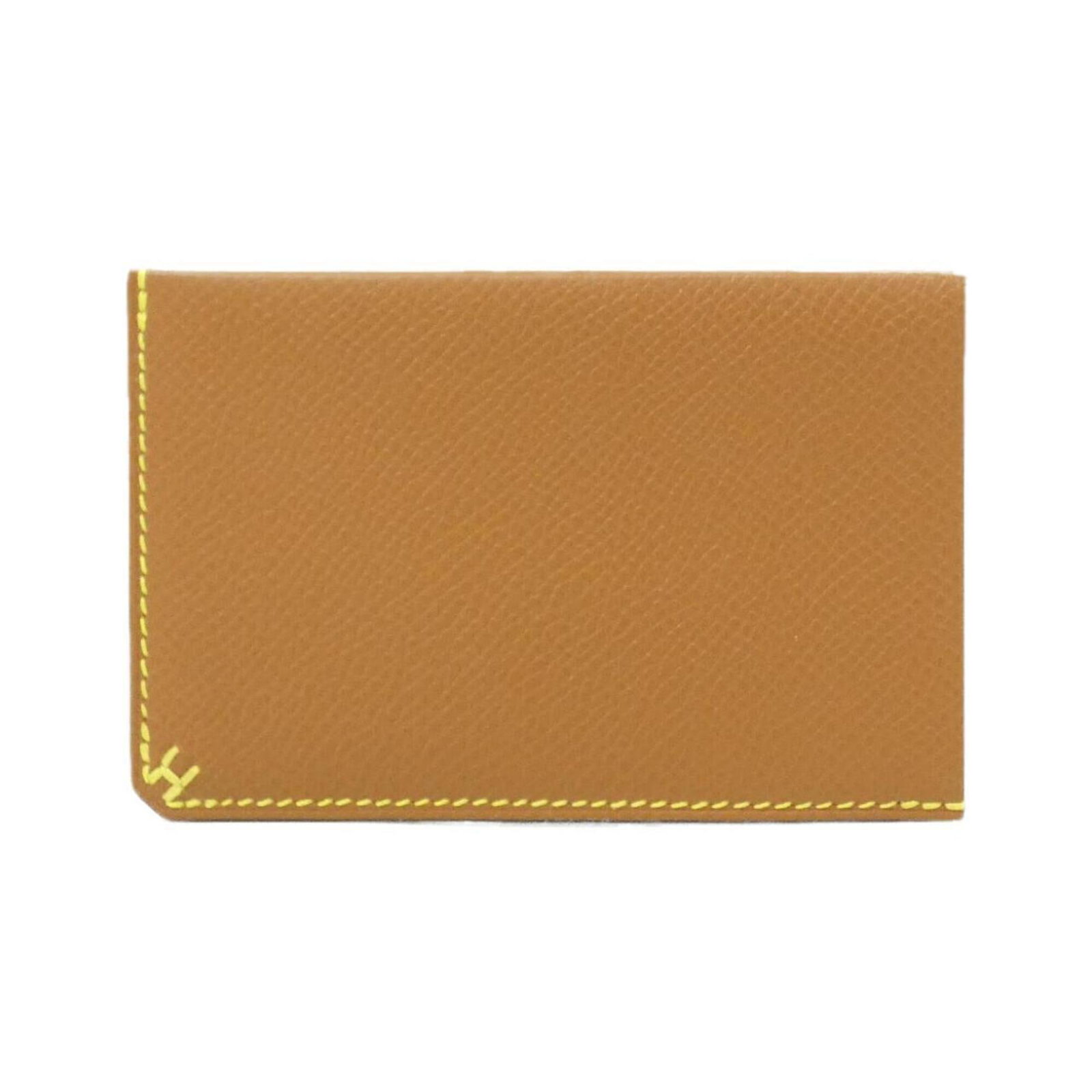 Epsom Leather Card Case Hermes: Epsom Leather Card Case Hermes Epsom leather card case from Hermes, a luxurious accessory featuring a gold finish and sleek design. This compact case measures 10cm x 6.5cm and is made from