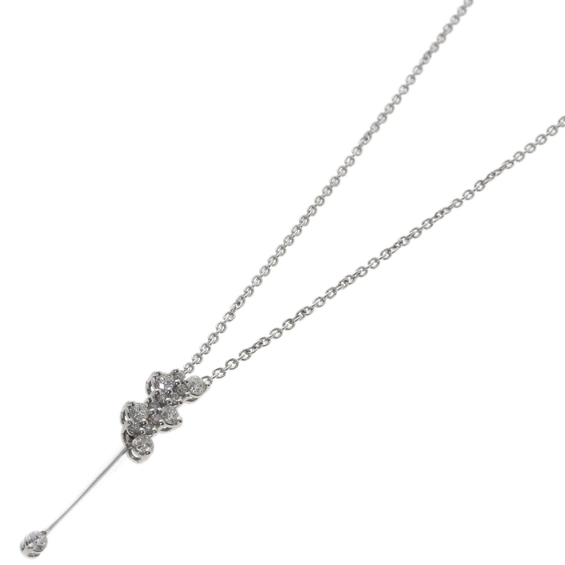 Star Jewelry Diamond K18 White Gold Necklace: Star Jewelry Diamond K18 White Gold Necklace K18 White Gold Diamond Necklace with 0.23ct D Diamond. This elegant necklace features a striking diamond set in K18 white gold, showcasing a total carat we