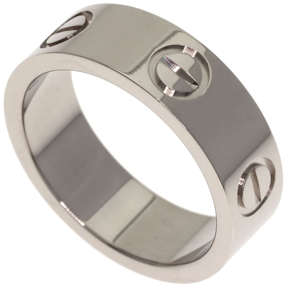 Love Ring Gold White K18 Cartier #48: Love Ring Gold White K18 Cartier #48 K18 White Gold Cartier Ring #48 - A sleek and sophisticated ring featuring K18 white gold, a precious metal known for its exceptional durability and luster. This C