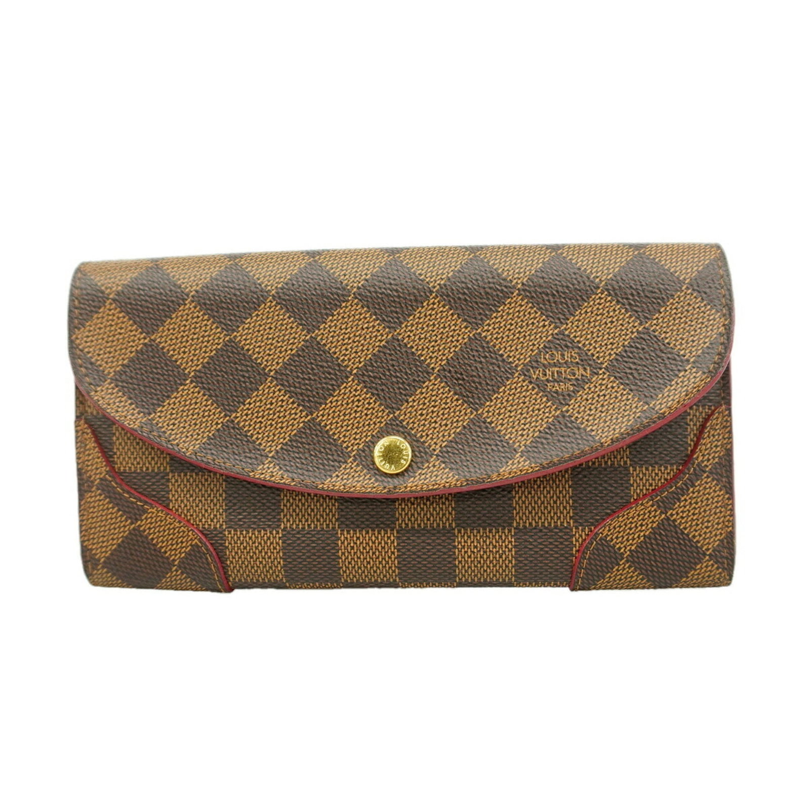 Long Wallet Louis Vuitton Bi Fold: Long Wallet Louis Vuitton Bi Fold Cerise and Ebene long wallet from Louis Vuitton, a bi-fold design with a sleek 10cm x 19cm x 1.5cm size. This stylish accessory features a classic Louis Vuitton style