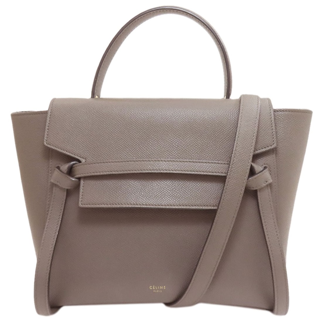 Calf Micro Belt Bag Handbag 2Way: Calf Micro Belt Bag Handbag 2Way Calf Micro Belt Bag Handbag 2Way is a stylish gray handbag made from high-quality calf material. Its sleek design and 2-way functionality make it a versatile accessory