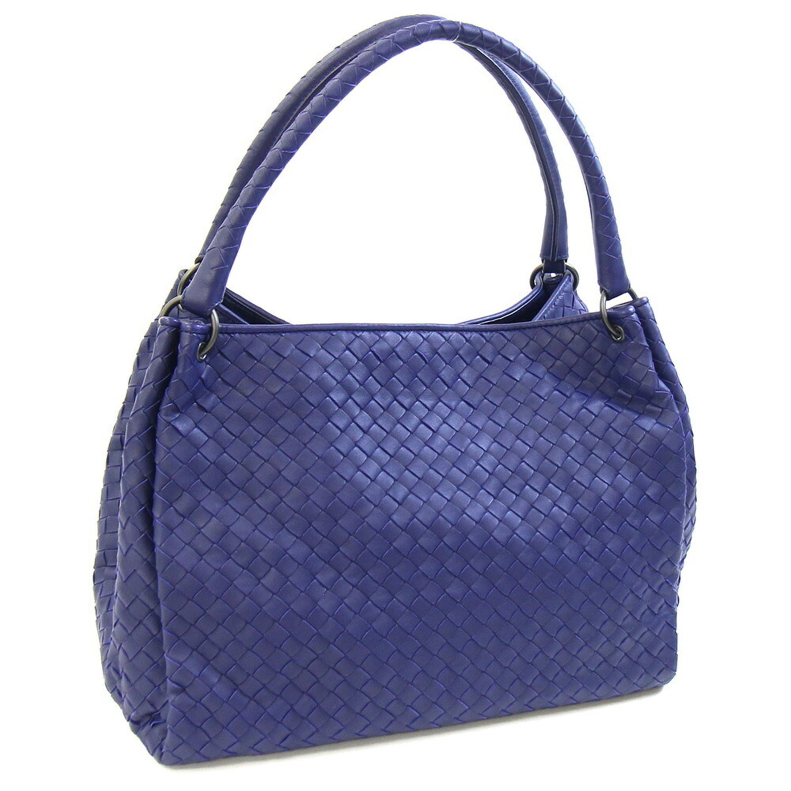 Intrecciato Bag Veneta Bottega: Intrecciato Bag Veneta Bottega Intrecciato Bag Veneta Bottega boasts a stunning blue hue, characteristic of the iconic Italian brand. This shoulder bag features a unique Intrecciato weave, a