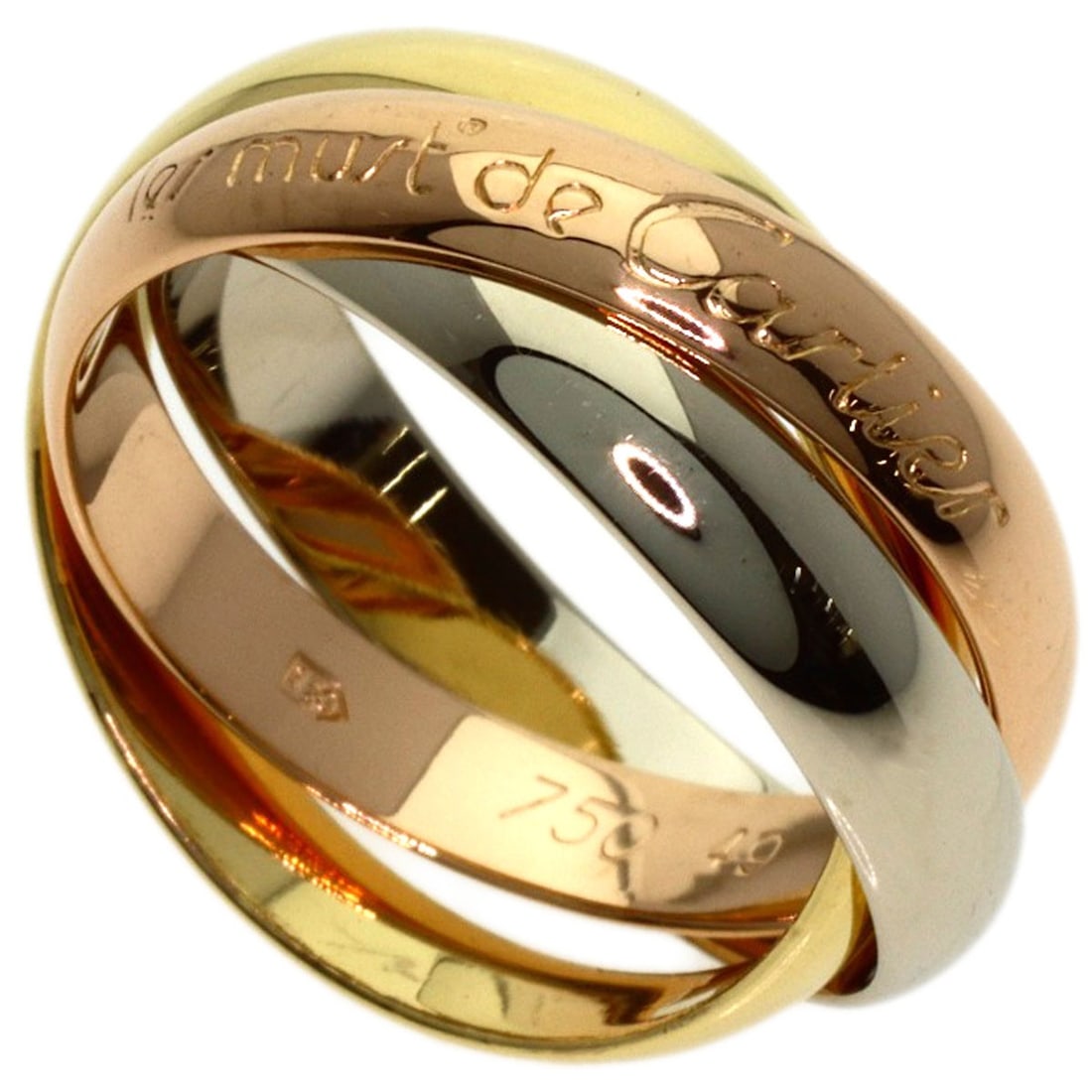 Cartier Trinity #49 Ring K18 Yellow Gold K18 White Gold: Cartier Trinity #49 Ring K18 Yellow Gold K18 White Gold Cartier Trinity #49 Ring in K18 Yellow Gold and K18 White Gold. This elegant ring showcases the signature Cartier design with a unique blend of