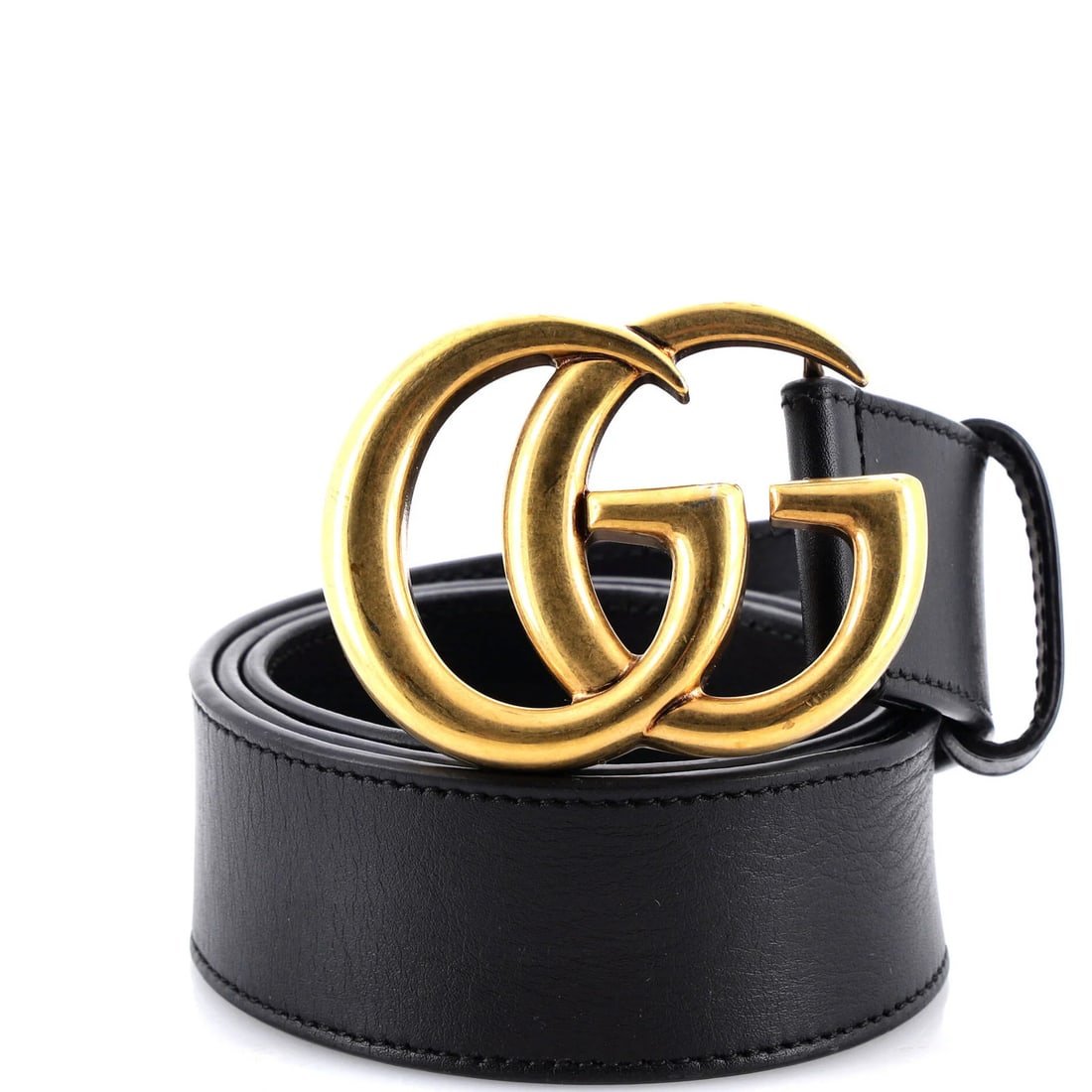 Gucci GG Marmont Leather Belt Wide: Gucci GG Marmont Leather Belt Wide Black Gucci GG Marmont Leather Belt features a wide design with a 28" length and 1.5" width. The belt's exterior is made of high-quality leather, while the interior