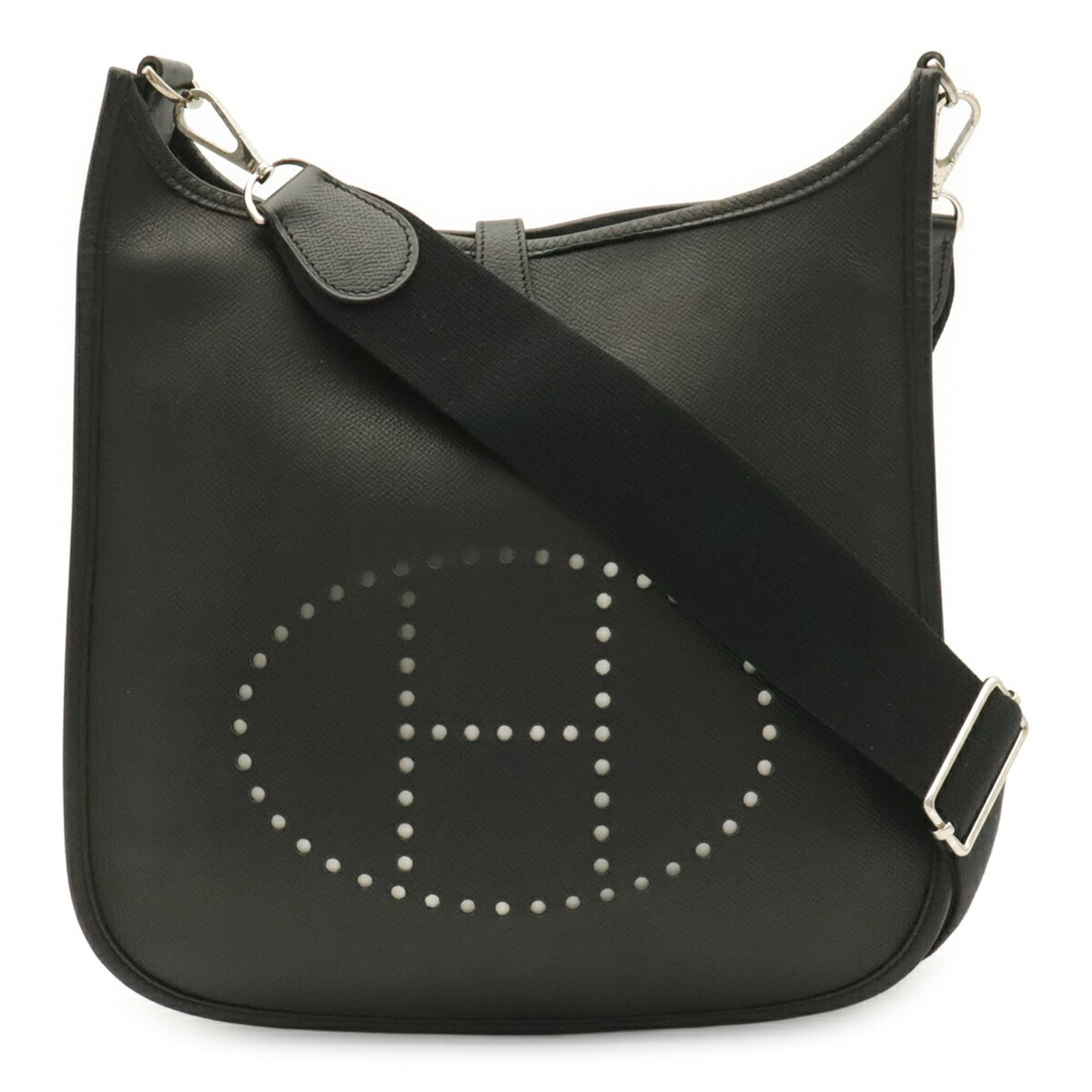 Shoulder Bag Epsom Hermes Leather: Shoulder Bag Epsom Hermes Leather Epsom leather construction provides a durable and luxurious feel to this black shoulder bag. Measuring 28.5cm x 28.5cm x 7cm, it offers a sleek and compact design.