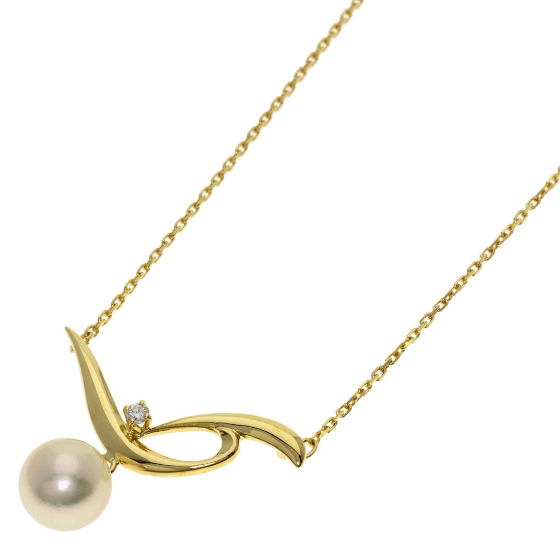 Mikimoto K18 Yellow Gold Pearl Diamond Necklace: Mikimoto K18 Yellow Gold Pearl Diamond Necklace K18 Yellow Gold Pearl Diamond Necklace boasts a striking combination of 18K yellow gold and a luminous pearl, set to create a truly eye-catching piece.