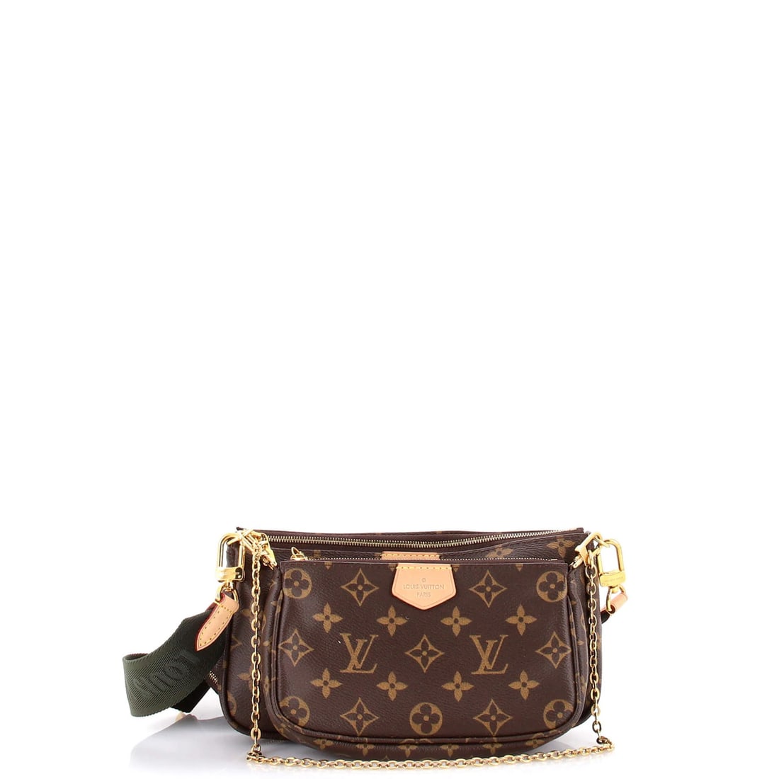 Louis Vuitton Monogram Canvas Pochette Multi Accessoires: Louis Vuitton Monogram Canvas Pochette Multi Accessoires Brown Louis Vuitton Monogram Canvas Pochette Multi Accessoires Bag. This cross body bag features a brown canvas exterior with minor edge wear, 