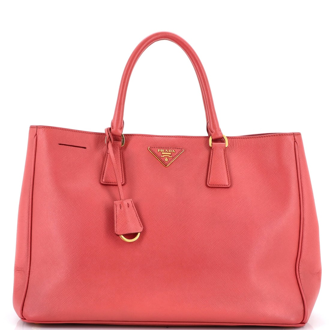 Lux Saffiano Leather Large Open Tote Prada: Lux Saffiano Leather Large Open Tote Prada Pink Saffiano Leather Lux Open Tote Prada features a striking exterior color and exterior material, showcasing the iconic Lux collection. The large size and 