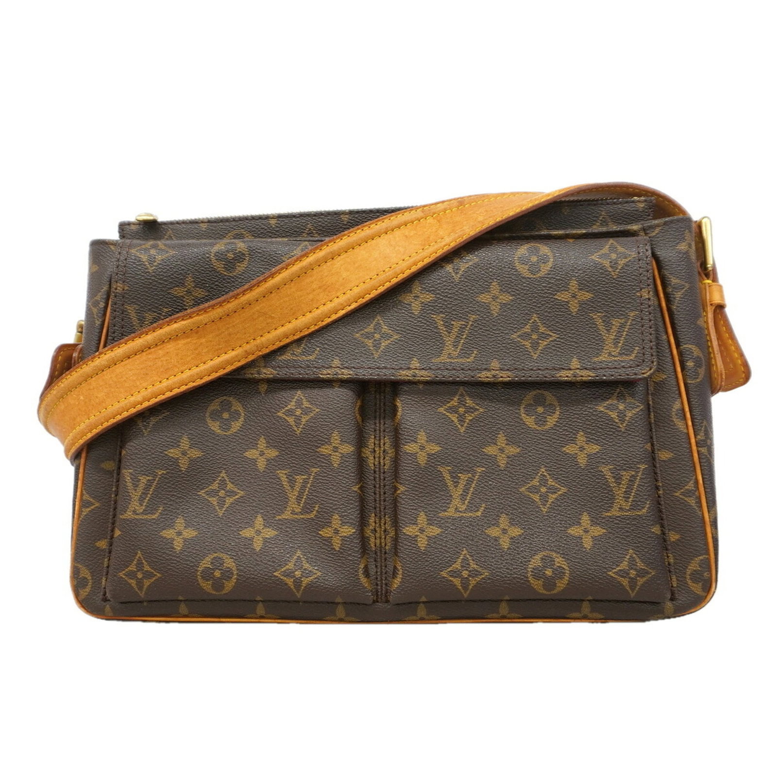 Shoulder Bag by Louis Vuitton: Shoulder Bag by Louis Vuitton Brown Louis Vuitton shoulder bag with a size of 22cm x 30cm x 10cm, featuring a classic design and signature monogram pattern. This stylish bag is made of high-quality ma