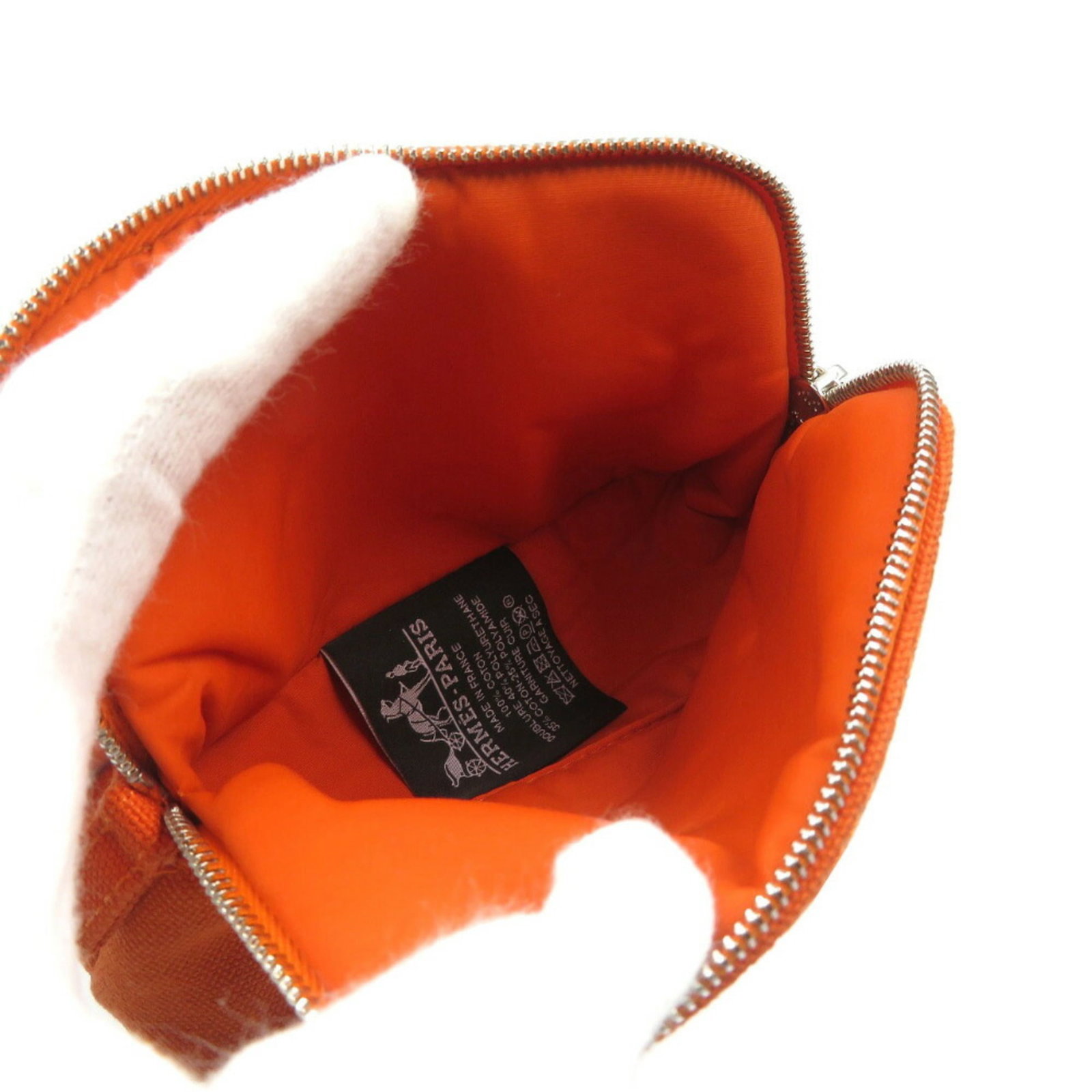 Cotton Leather Pouch Hermes - 4