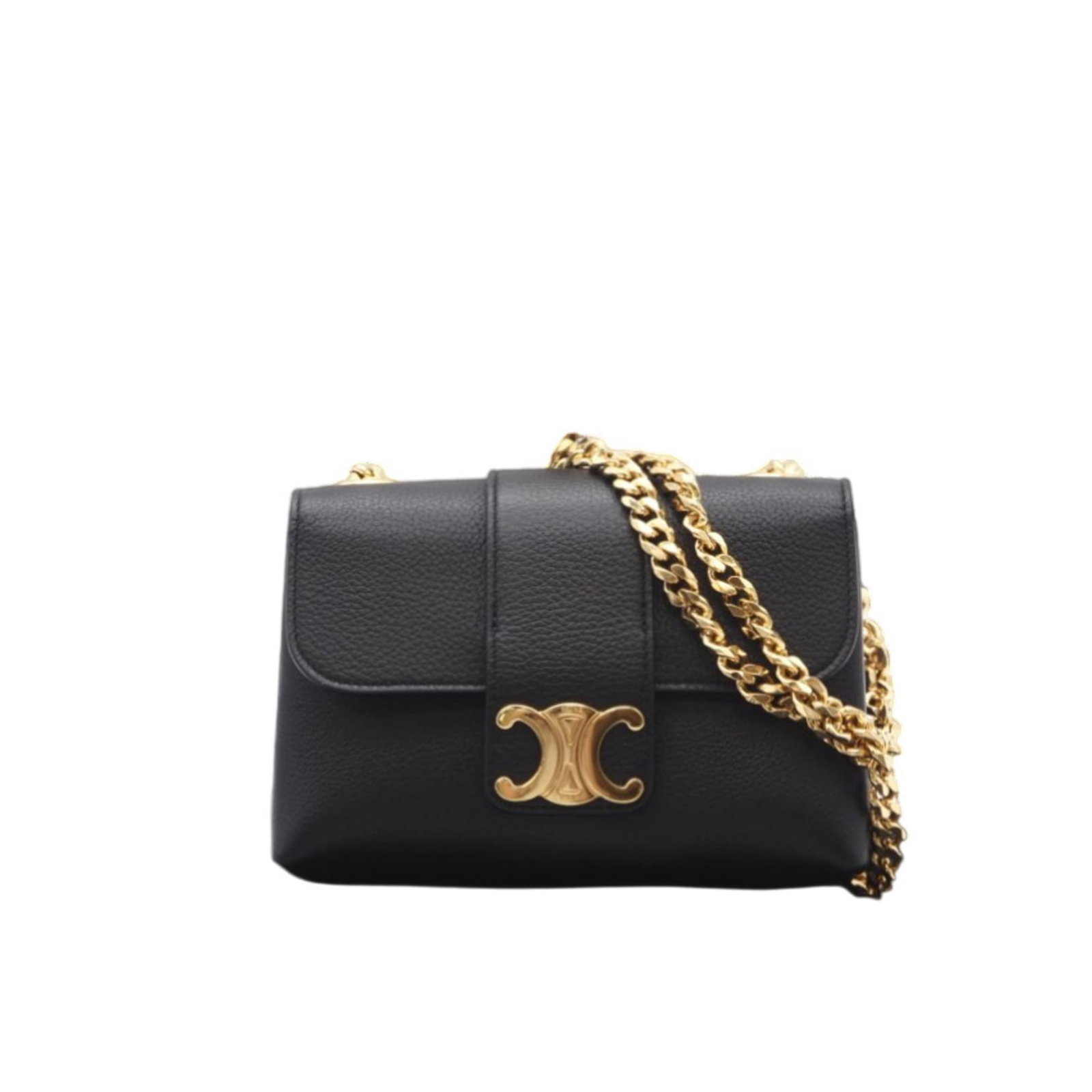 Shoulder Bag Leather Celine: Shoulder Bag Leather Celine Black leather shoulder bag from Celine, Italy, with dimensions 12cm x 17cm x 6cm. This stylish bag features high-quality leather construction and a classic design. Item Spe