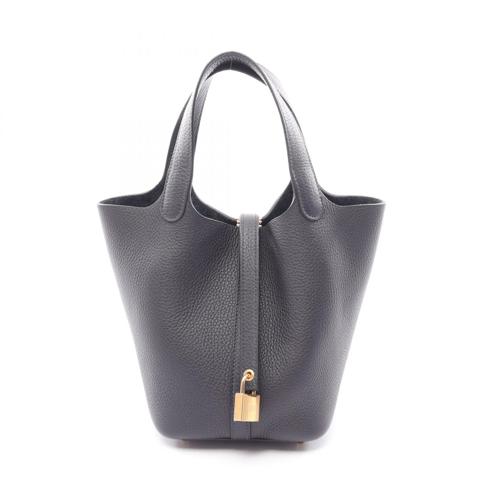 Clemence Leather Handbag Taurillon Hermes: Clemence Leather Handbag Taurillon Hermes Navy clemence leather Taurillon handbag from Hermes, featuring gold hardware and a classic design. This 18.5cm x 19cm x 13.5cm handbag is a stylish and