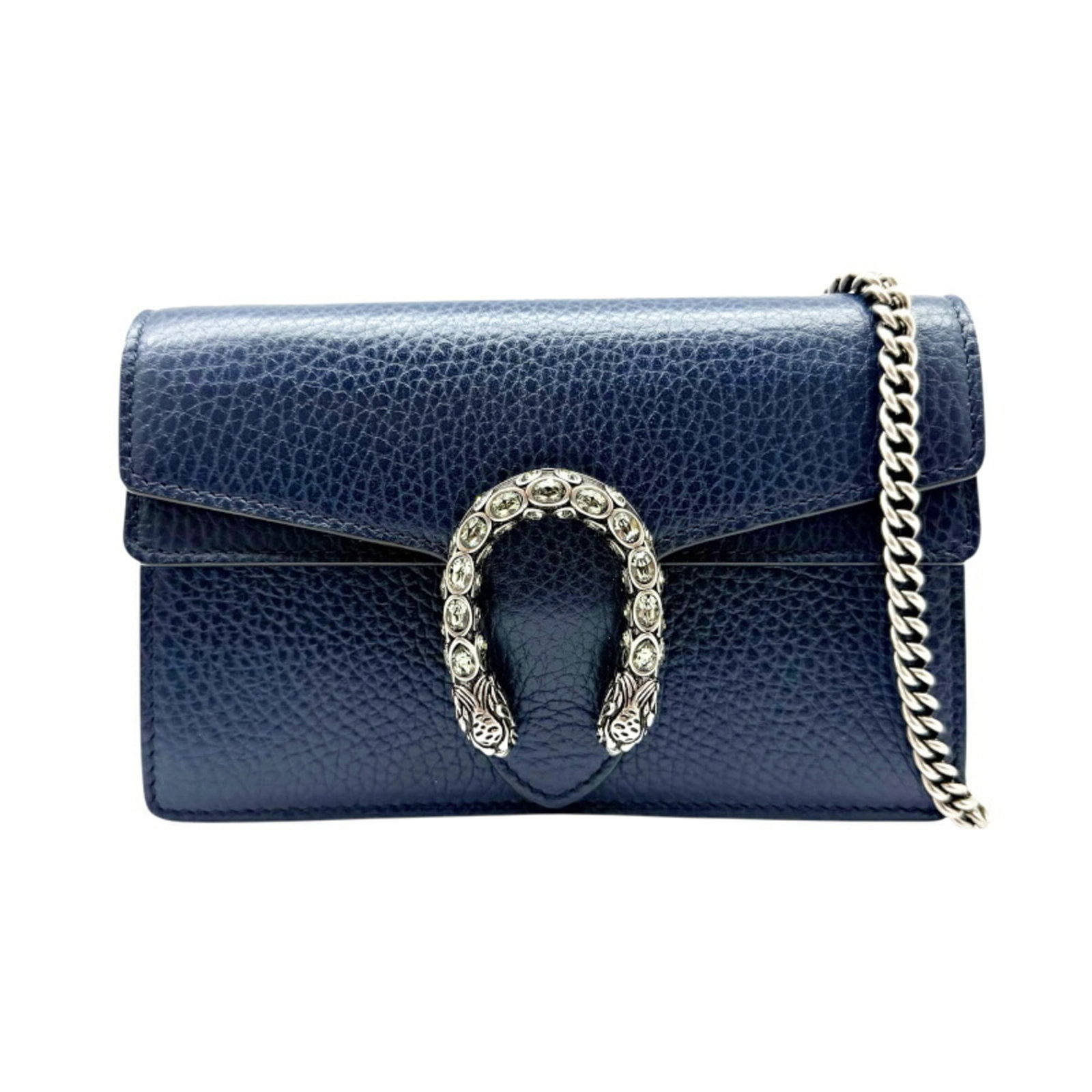 Shoulder Bag Leather: Shoulder Bag Leather This Gucci shoulder bag is crafted from high-quality leather, available in two stylish colors: blue and navy. Measuring 10cm x 16cm x 3cm, it features a 123cm strap length, perfec