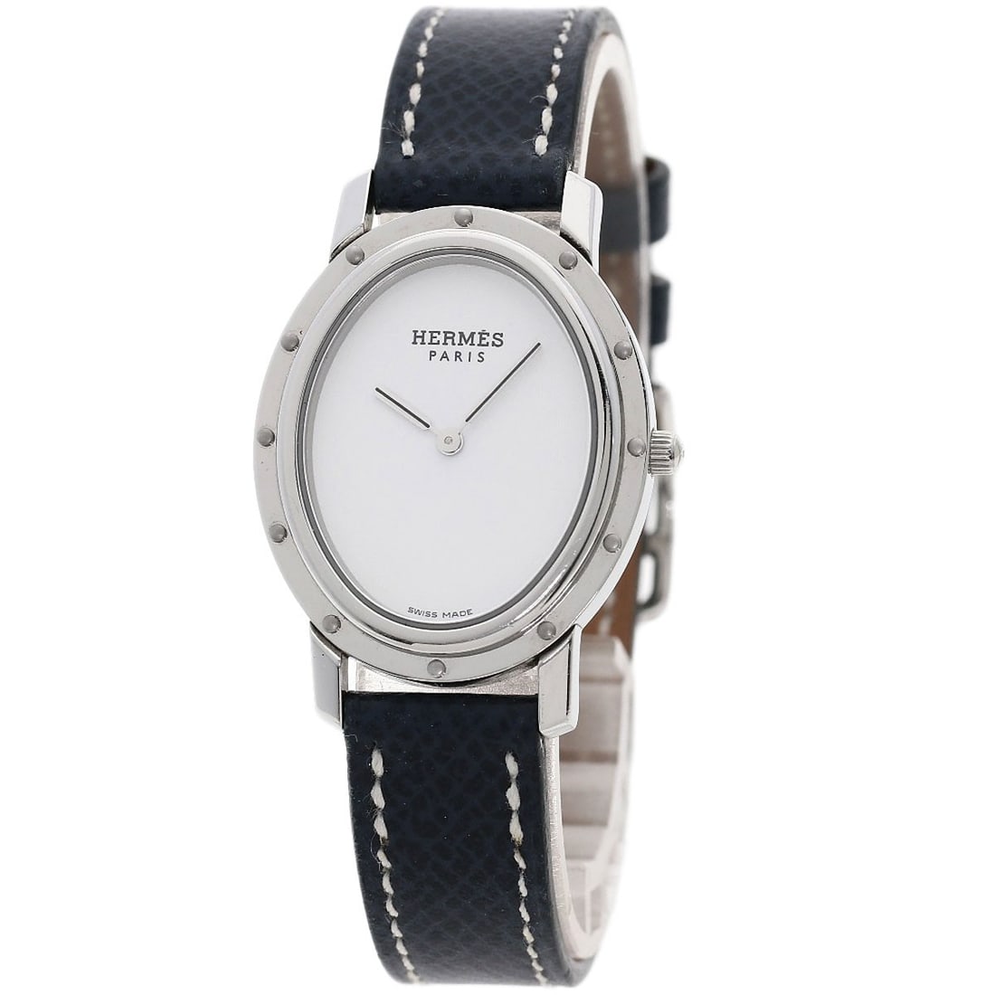 Oval Watches Co1.510 Stainless Steel Leather: Oval Watches Co1.510 Stainless Steel Leather Stainless steel and silver leather come together in this elegant 26.6mm oval watch, featuring a quartz movement and analog display. The watch boasts a slee
