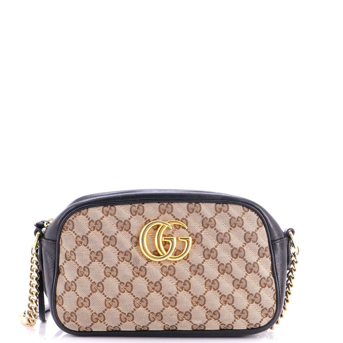 Gucci GG Marmont Shoulder Bag Diagonal Quilted GG Canvas with Leather Small: Gucci GG Marmont Shoulder Bag Diagonal Quilted GG Canvas with Leather Small Small Gucci GG Marmont Shoulder Bag with Diagonal Quilted GG Canvas and Leather. This cross body bag features a brown