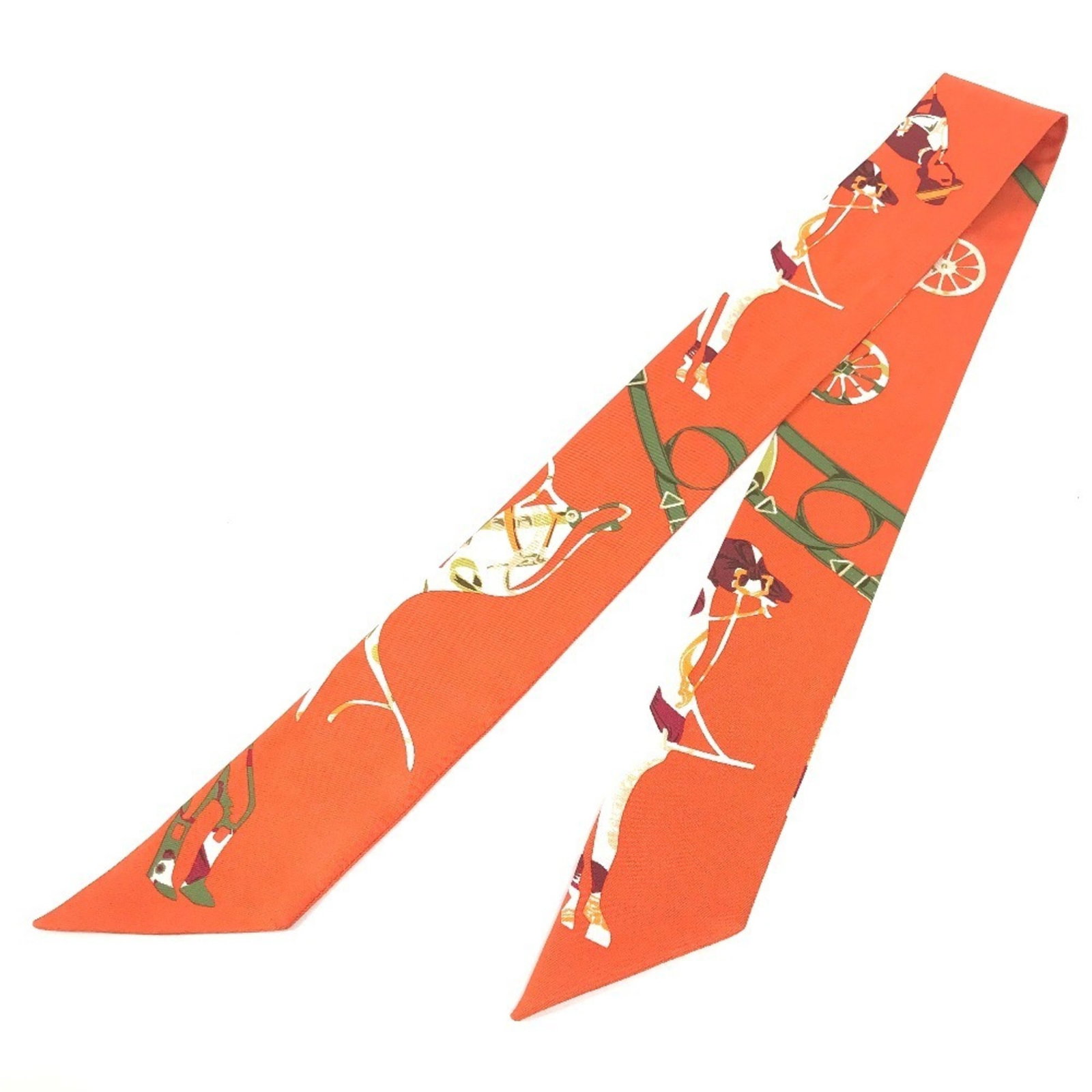 Silk Hermes Scarf: Silk Hermes Scarf Silk from France, this 86cm x 5cm orange scarf is made from high-quality silk material. The scarf features a vibrant orange color and is a classic accessory for women. Item Specifics
