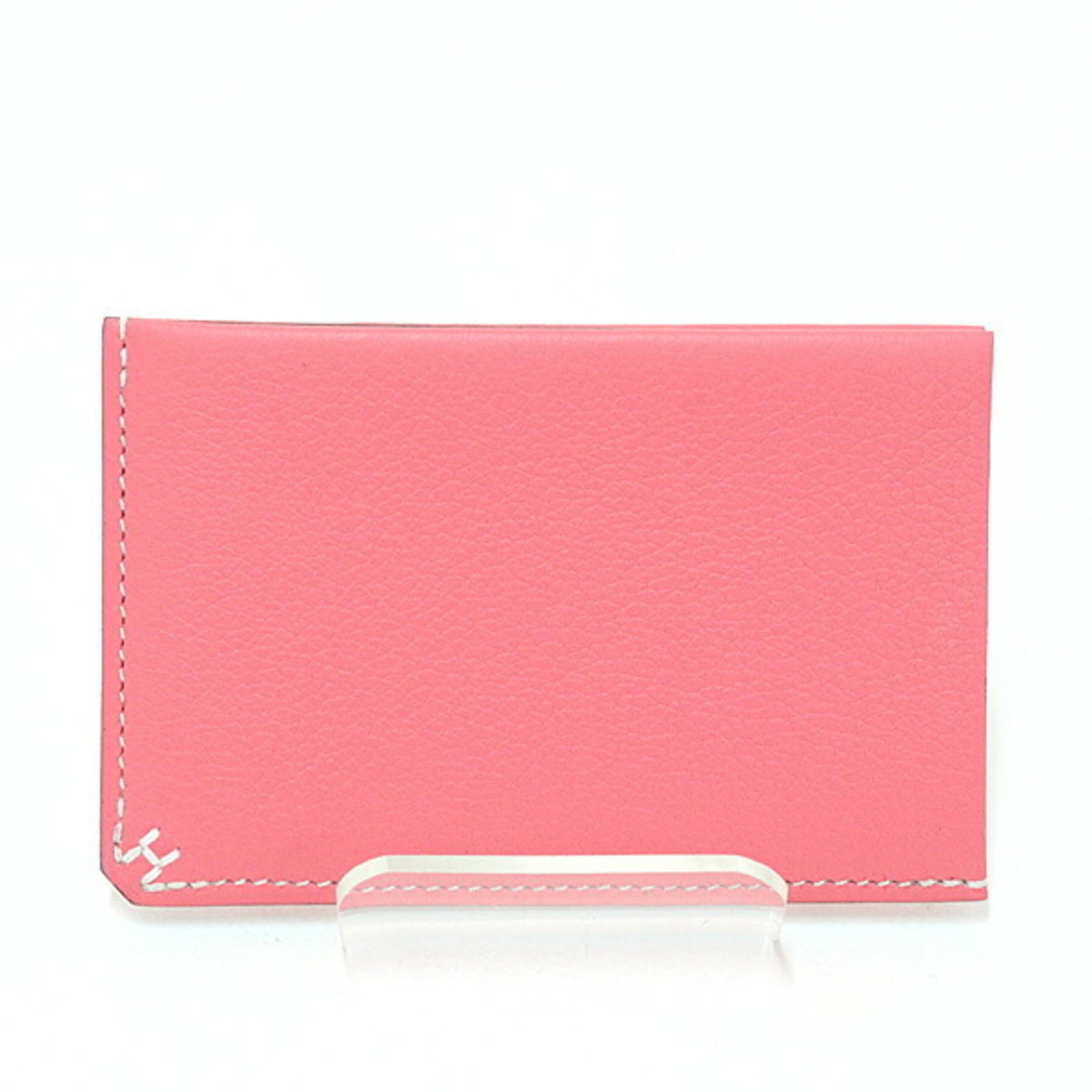 Evercalf Leather Card Case Hermes: Evercalf Leather Card Case Hermes Rose azalee Evercalf leather card case from Hermes, measuring 9.8cm x 6.5cm, features a unique and elegant design. This compact card case is made from high-quality Ev