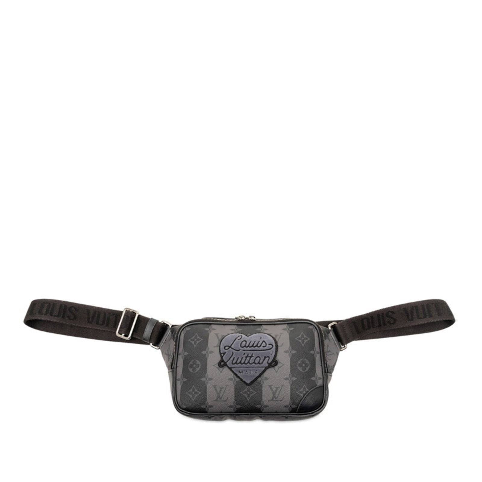 Vuitton Sling Bag Pvc: Vuitton Sling Bag Pvc Black and gray PVC Louis Vuitton Sling Bag measures 15cm x 22cm x 4cm, with a sleek and modern design. The bag's PVC material provides a durable and lightweight finish, while