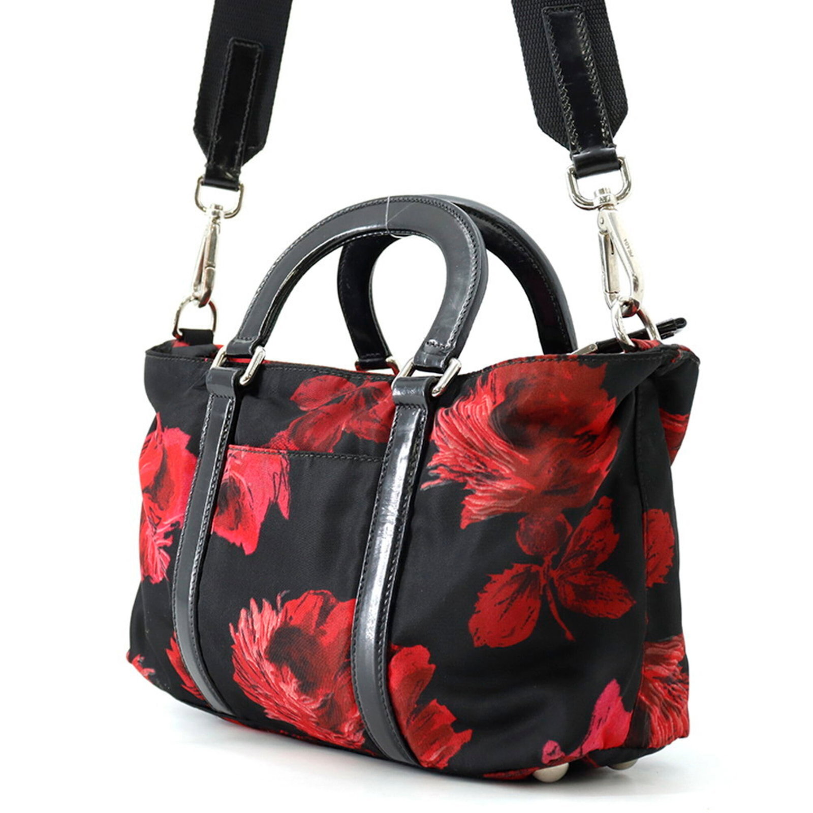 Handbag Nylon Leather Prada - 2