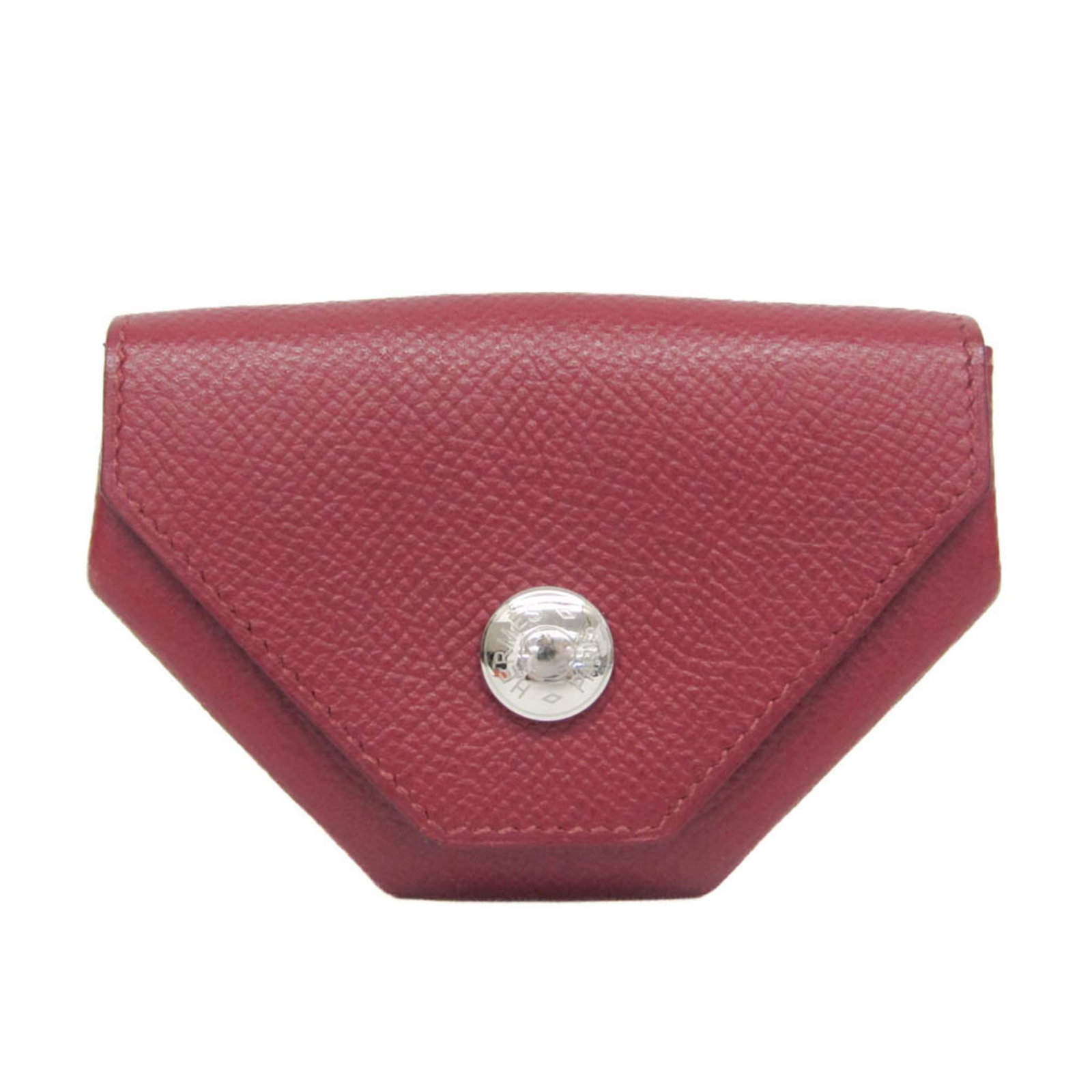 Hermes Coin Purse/ Coin Case Epsom Leather: Hermes Coin Purse/ Coin Case Epsom Leather Epsom leather coin purse from the iconic Hermes Partition collection, crafted with a sleek red hue and secure snap closure. This compact and stylish