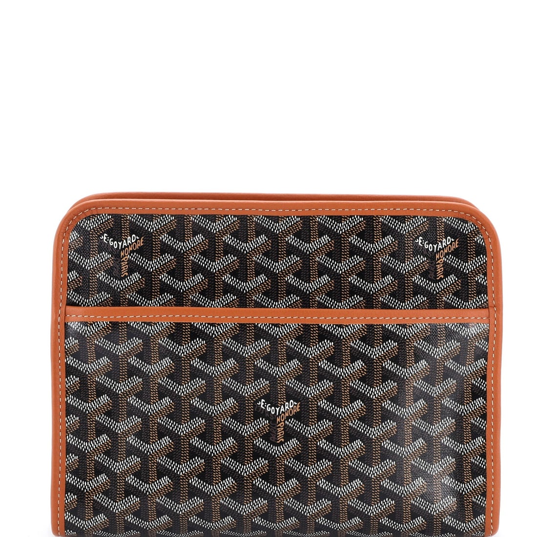 Jouvence Toiletry Pouch Goyard Coated Canvas: Jouvence Toiletry Pouch Goyard Coated Canvas The Goyard Coated Canvas Jouvence Toiletry Pouch is a stylish and functional bag, measuring 7.5" in height, 9.5" in width, and 2.5" in depth. Its exterior