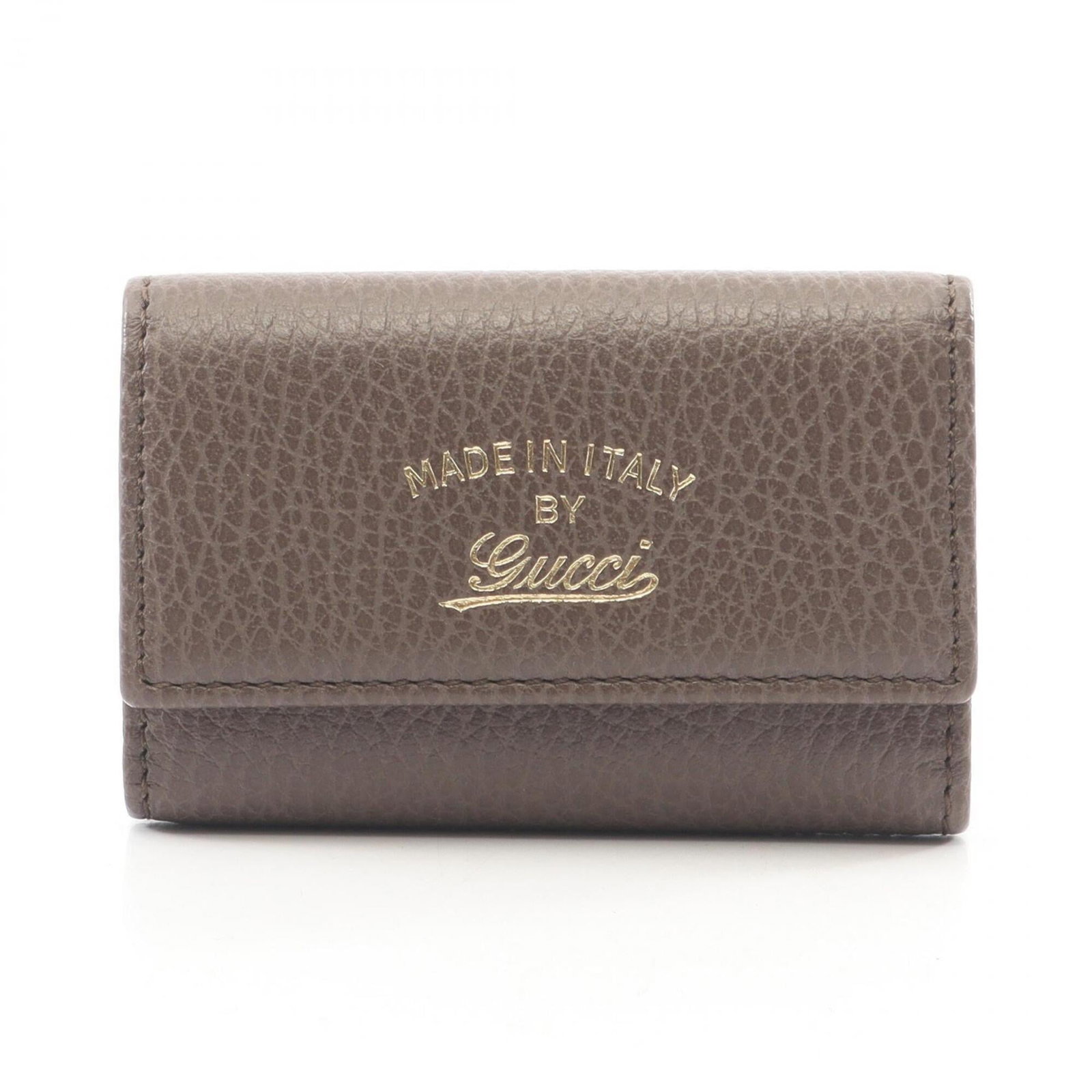 Keycase Leather Gucci: Keycase Leather Gucci Item Specifics: Brand: Gucci Type: Keycase Color: Gray Gender: Women Material: Leather Size (HxWxD): 6cm x 9.5cm x 2cm / 2.36'' x 3.74'' x 0.78'' Product Disclaimer: Measurements
