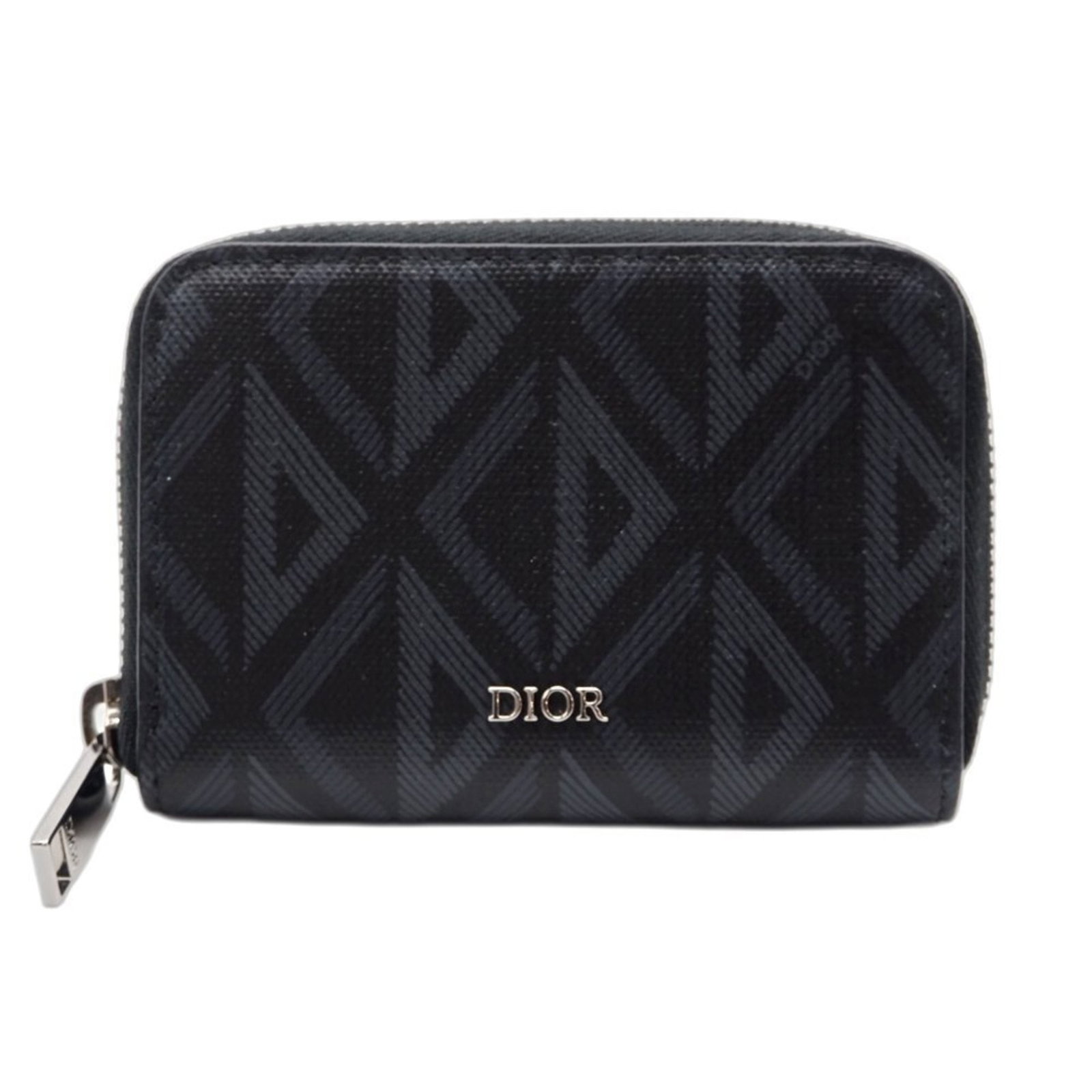 Christian Dior Coin Purse/ Coin Case Coated Canvas Leather: Christian Dior Coin Purse/ Coin Case Coated Canvas Leather Christian Dior Coin Purse/ Coin Case Coated Canvas Leather is a sleek and sophisticated accessory. Made from coated canvas and leather, this 