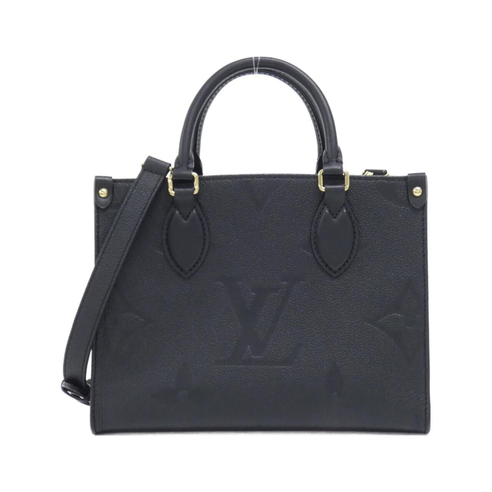 Handbag Leather Louis Vuitton: Handbag Leather Louis Vuitton Black leather Louis Vuitton handbag with dimensions 19cm x 25cm x 11cm. This handbag features a classic design and is made from high-quality leather. The bag bears a sign