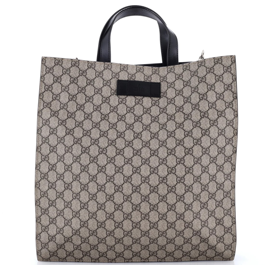 Soft Gucci Convertible Open Tall Coated Canvas Tote: Soft Gucci Convertible Open Tall Coated Canvas Tote Soft Gucci Convertible Open Tall Coated Canvas Tote in Brown. This Gucci tote boasts a stylish convertible design, soft open top, and GG coated