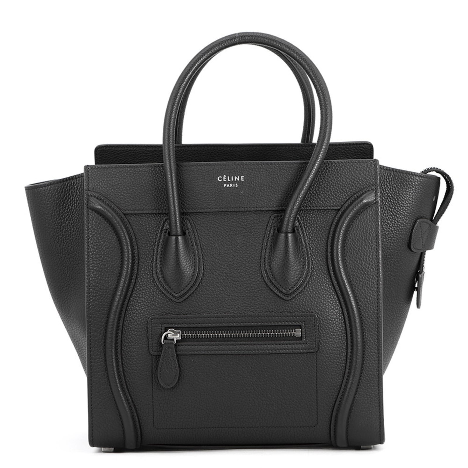 Celine Handbag Leather: Celine Handbag Leather Black Celine Country of Origin: Italy Handbag Made from High-Quality Leather, this 26cm x 13.5cm / 10.23'' x 5.31'' Italian Leather Celine Handbag is a stylish accessory. Item