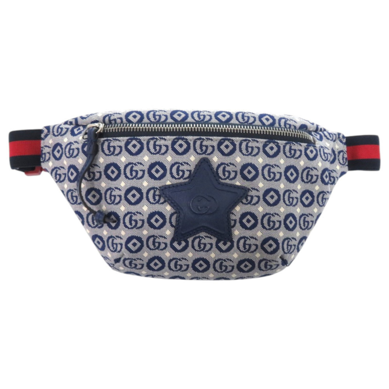 Canvas Leather Pouch Fanny Pack Gucci: Canvas Leather Pouch Fanny Pack Gucci Canvas Leather Pouch Fanny Pack Gucci is made from canvas and leather, with a blue, navy, or red color. It has a size of 14cm x 25.5cm x 4cm and comes with a