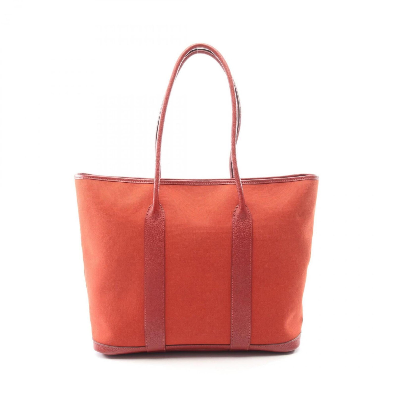 Negonda Leather Officier Toile Handbag Hermes Tote: Negonda Leather Officier Toile Handbag Hermes Tote Negonda leather and Toile officier design come together in this elegant Bordeaux and Rouge garance handbag, featuring a classic Hermes tote style