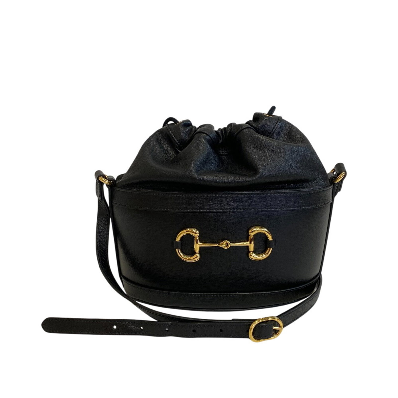 Shoulder Bag Leather: Shoulder Bag Leather Black leather shoulder bag from Gucci, measuring 12.5cm x 26cm x 12cm. This bag features high-quality leather construction and a classic design that exudes timeless elegance. Item