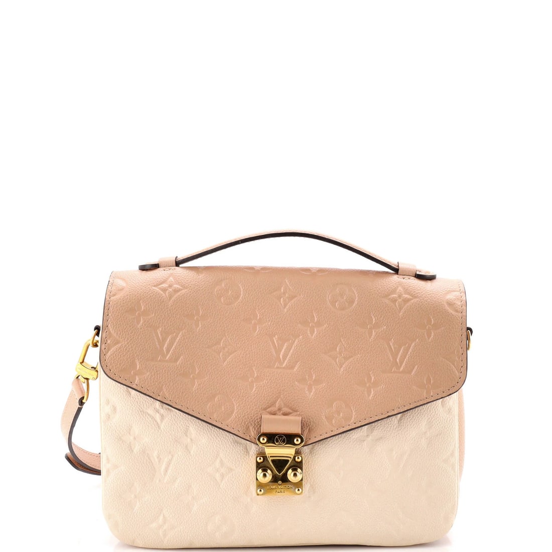 Empreinte Leather Pochette Monogram Vuitton Louis: Empreinte Leather Pochette Monogram Vuitton Louis The Empreinte Leather Pochette Monogram Vuitton Louis is a stylish cross body bag with a neutral exterior and interior, featuring a signature