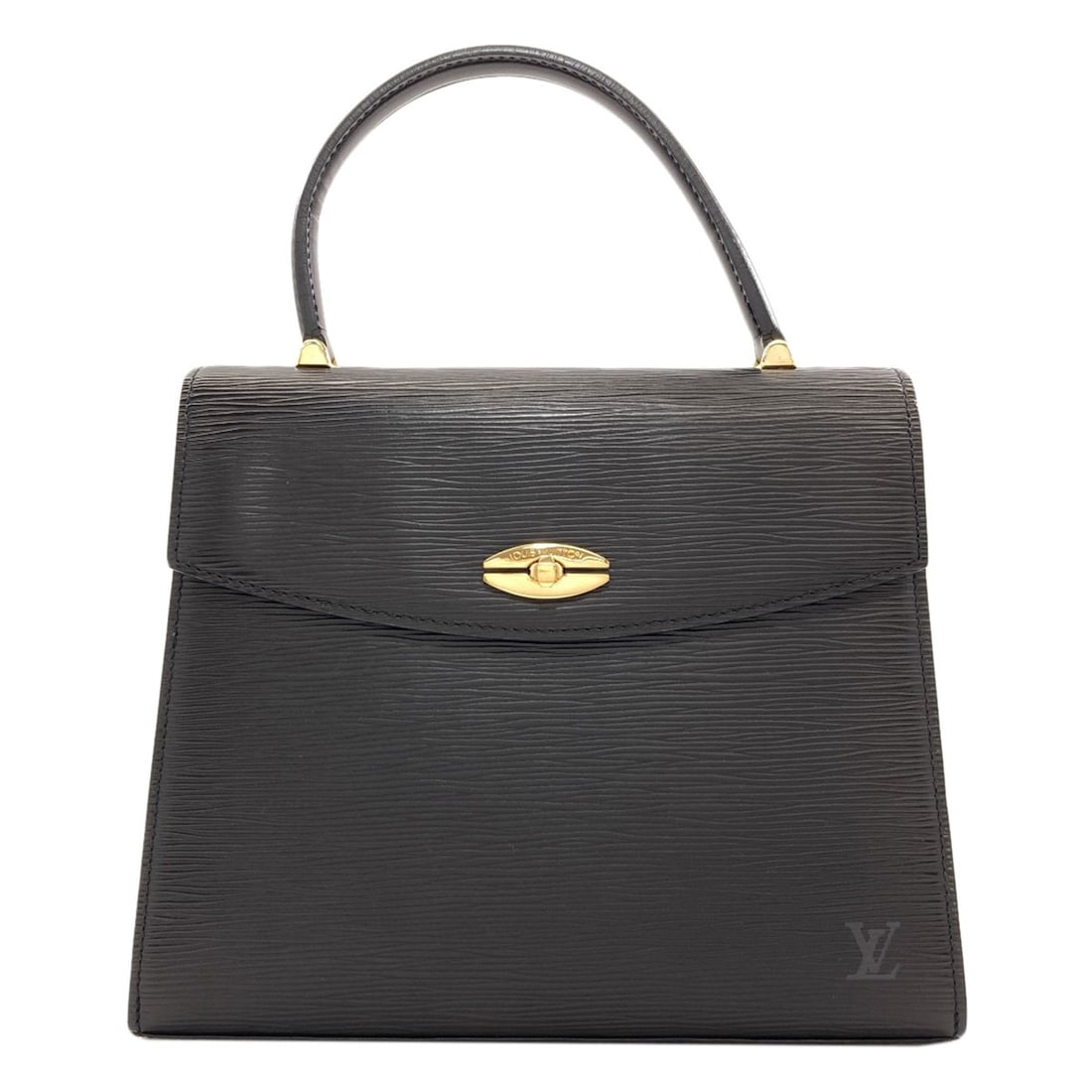 Vuitton Malselv Epi Leather Louis Tote Bag M52372: Vuitton Malselv Epi Leather Louis Tote Bag M52372 Black Epi Leather Louis Vuitton Malselv Tote Bag with Turn Lock Closure, measuring 8.5 inches in height and 2.6 inches in depth. Made from